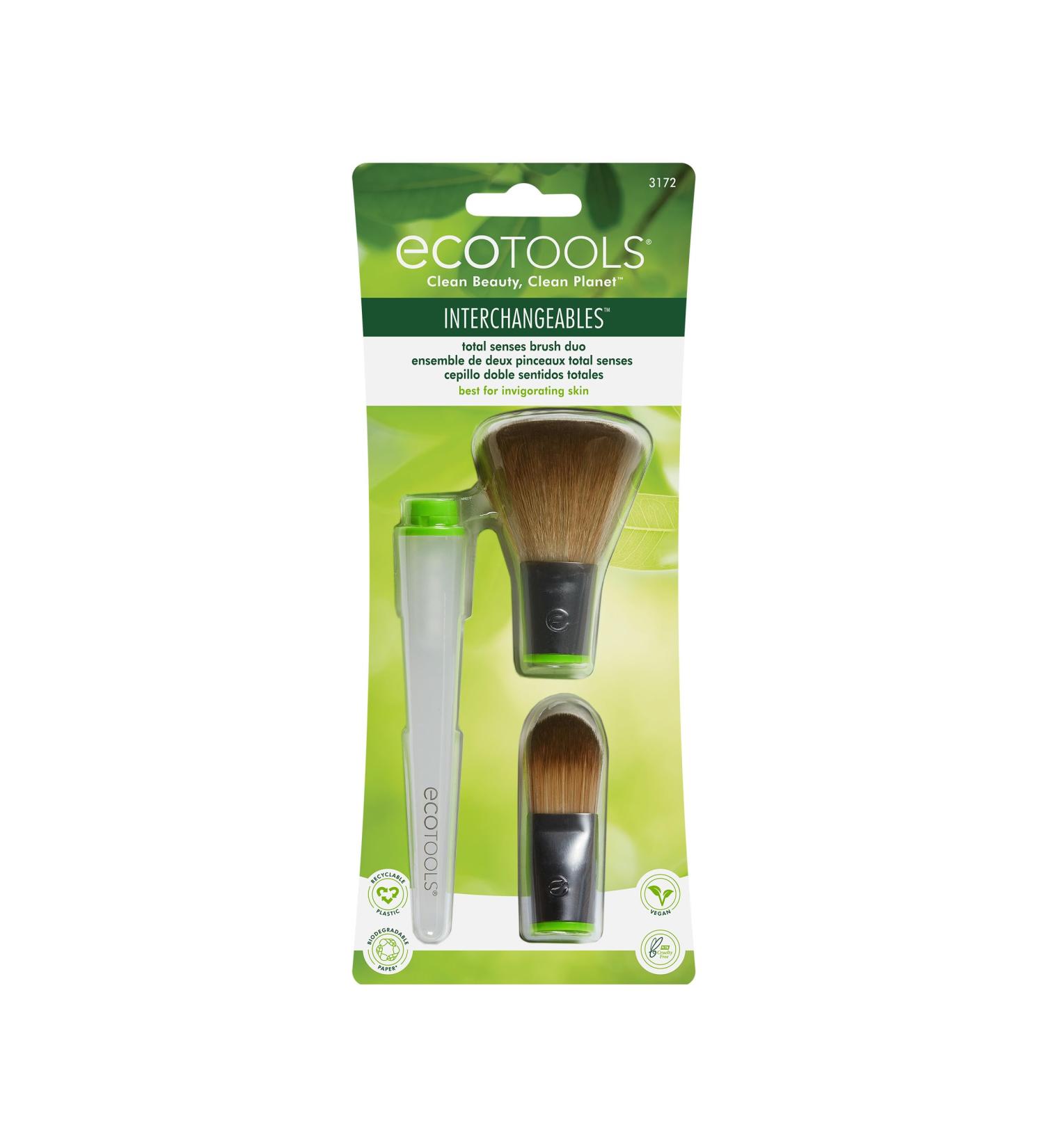 ECO TOOLS Total Senses Foundation Brush Duo - Aromatherapy Makeup Brushes for Flawless Skin | Eco-Friendly Beauty Tools - Buy Online on GoSupps.com