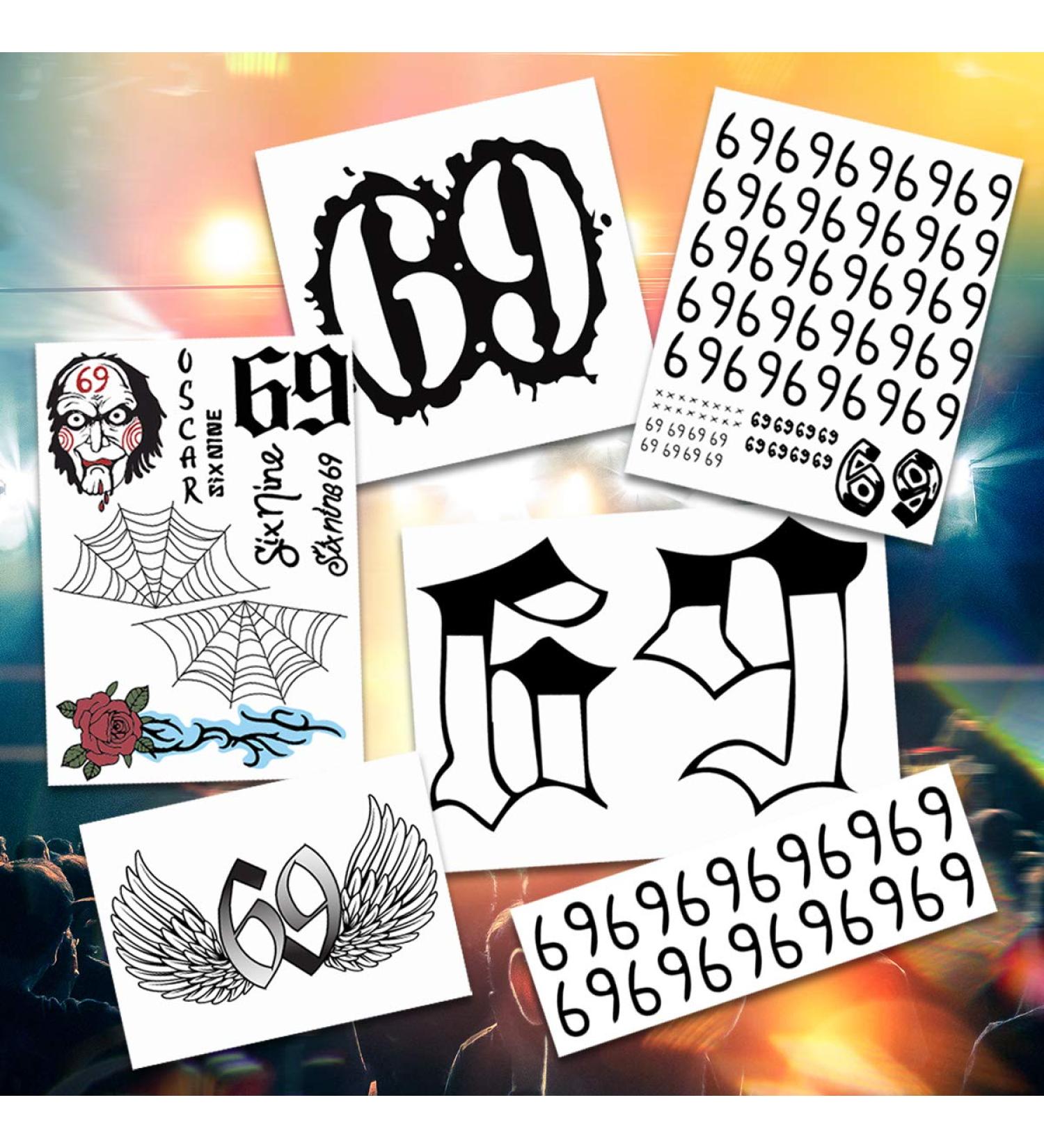 2020 Rapper Inspired Temporary Tattoos - 69 Realistic Face, Chest, Body & Arm Tattoos - Halloween Costume - Skin Safe - MADE IN USA - Buy Online on GoSupps.com