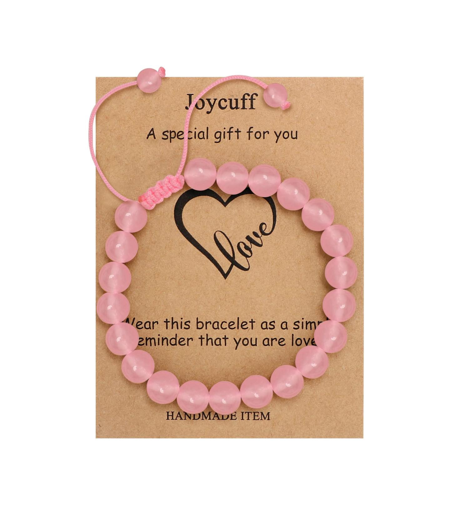 JoycuFF Matching Bracelet for Couples | Unique Friendship & Anniversary Gifts | Rose Quartz Bead Bracelets for Men & Women - Buy Online on GoSupps.com