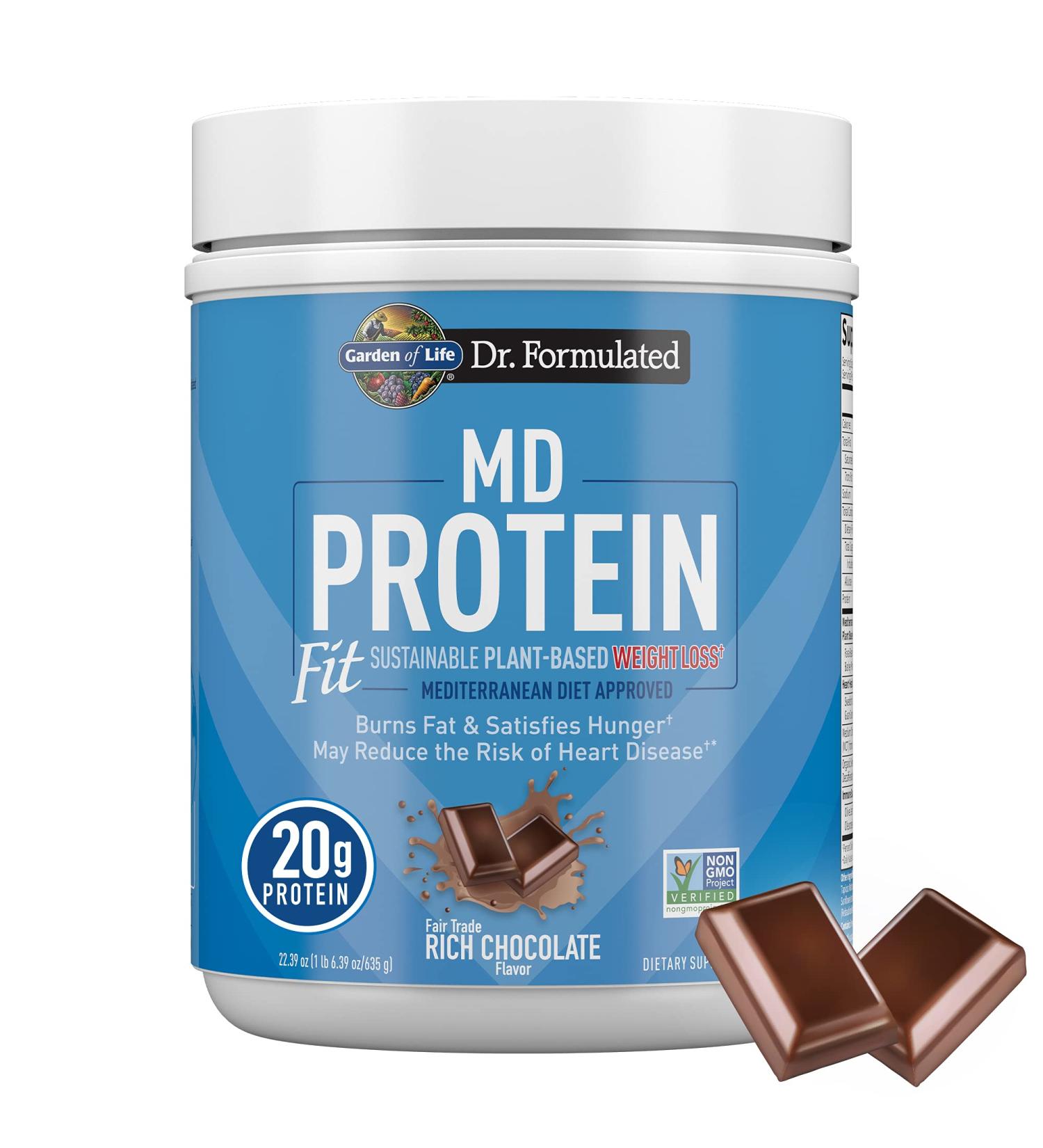 Garden of Life MD Protein Fit - Sustainable Plant-Based Weight Loss Rich Chocolate 22.39 oz - Buy Online on GoSupps.com
