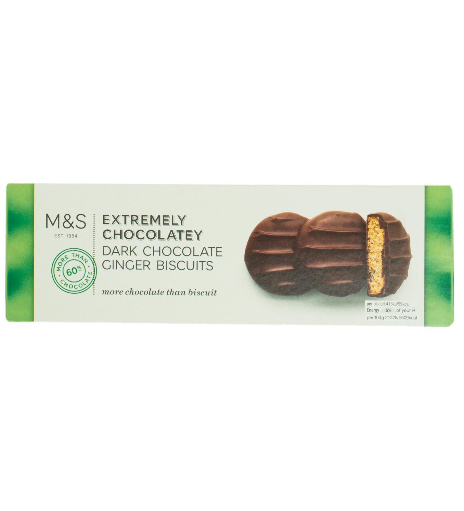 Marks & Spencer Extremely Chocolatey Dark Chocolate Ginger Rounds Biscuits 200g - Buy Online on GoSupps.com