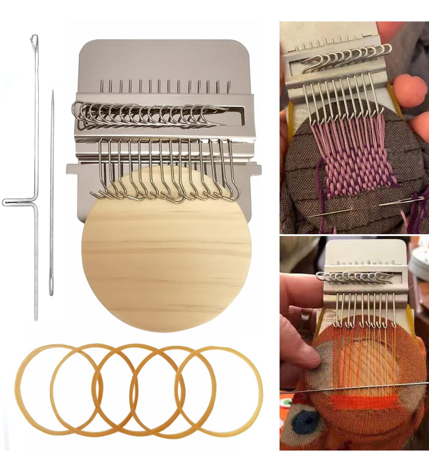 Rumexeng Small Weaving Loom - Wooden Speedweve Darning Loom for DIY Clothing Repair - 14 Hooks for Quick and Beautiful Stitching - Buy Online on GoSupps.com