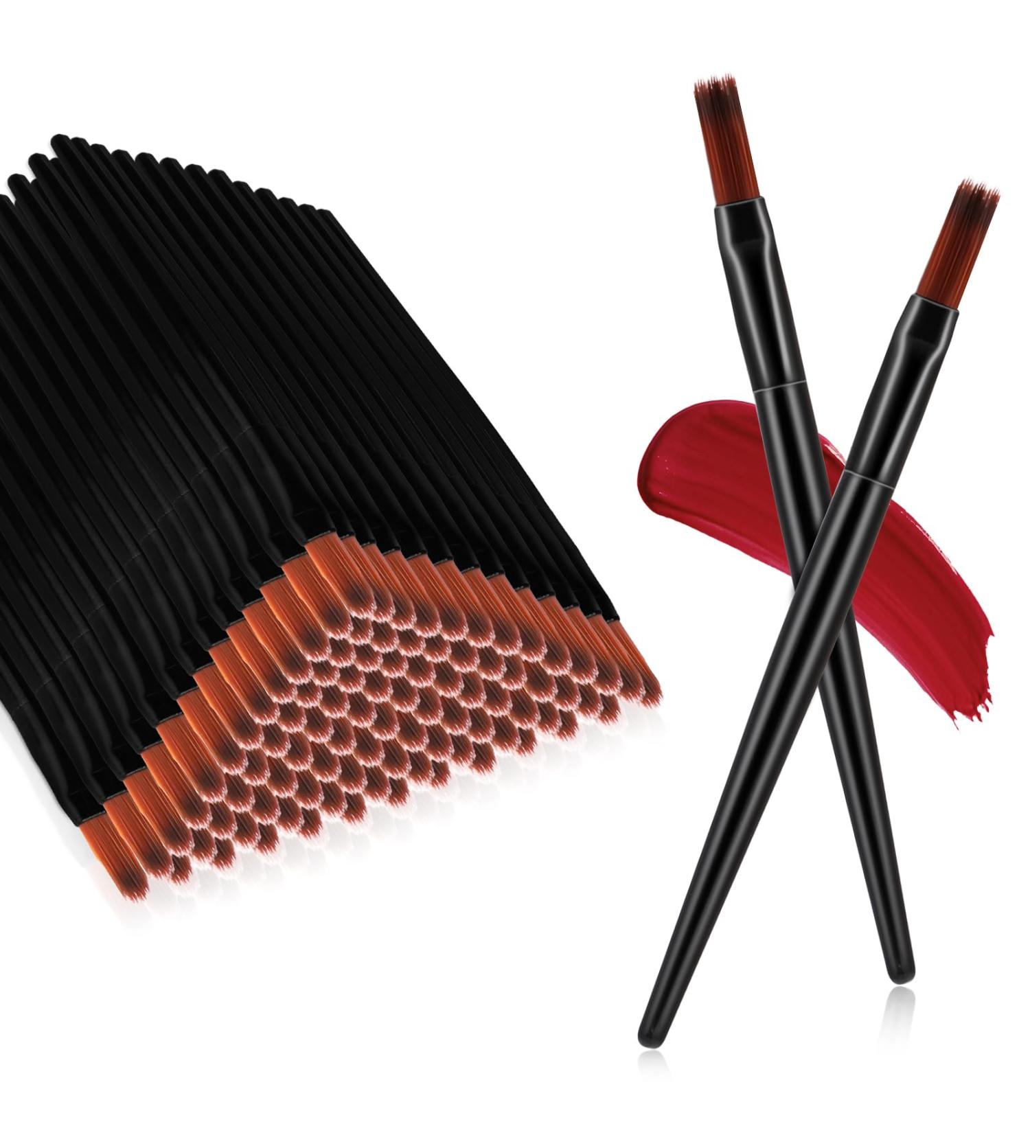 100 Pcs One-Way Make-Up Lip Brushes - Portable Lip Applicators & Concealer Brushes for Lips & Eyebrows | Premium Cosmetic Tools - Buy Online on GoSupps.com