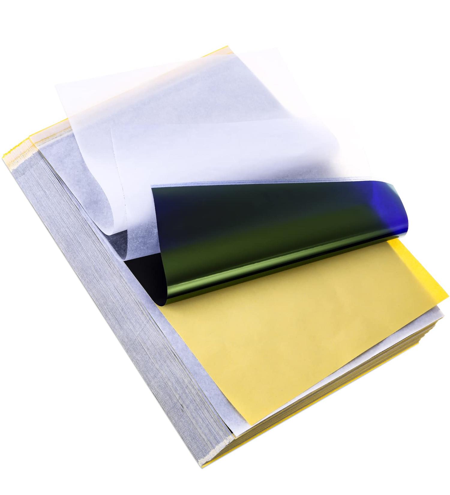 100 Sheets Audab Tattoo Transfer Paper for Tattooing - Tattoo Stencil Kit, 8 1/4 x 11 3/4 Blue - Buy Online on GoSupps.com