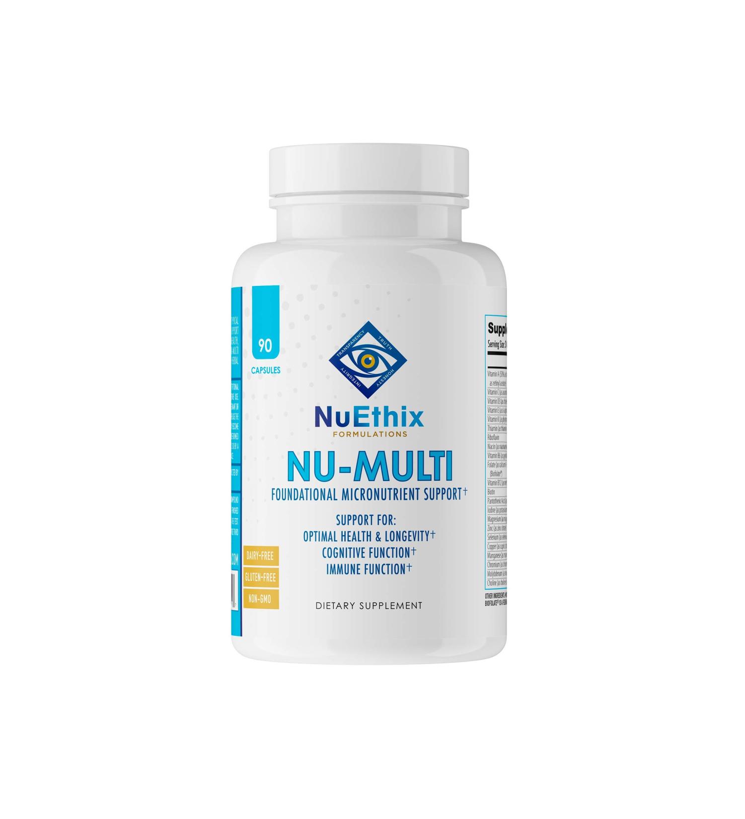 NuEthix Formulations Nu-Multi Foundational Micronutrient Support Dietary Supplement 90 Capsules - Buy Online on GoSupps.com