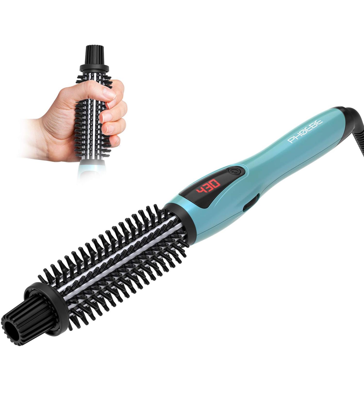 PHOEBE Curling Iron Brush - Anti-Scald Instant Heat Dual Voltage Ceramic Tourmaline Ionic Wand for All Hair Types (1 Inch) - Shop Internationally - Buy Online on GoSupps.com
