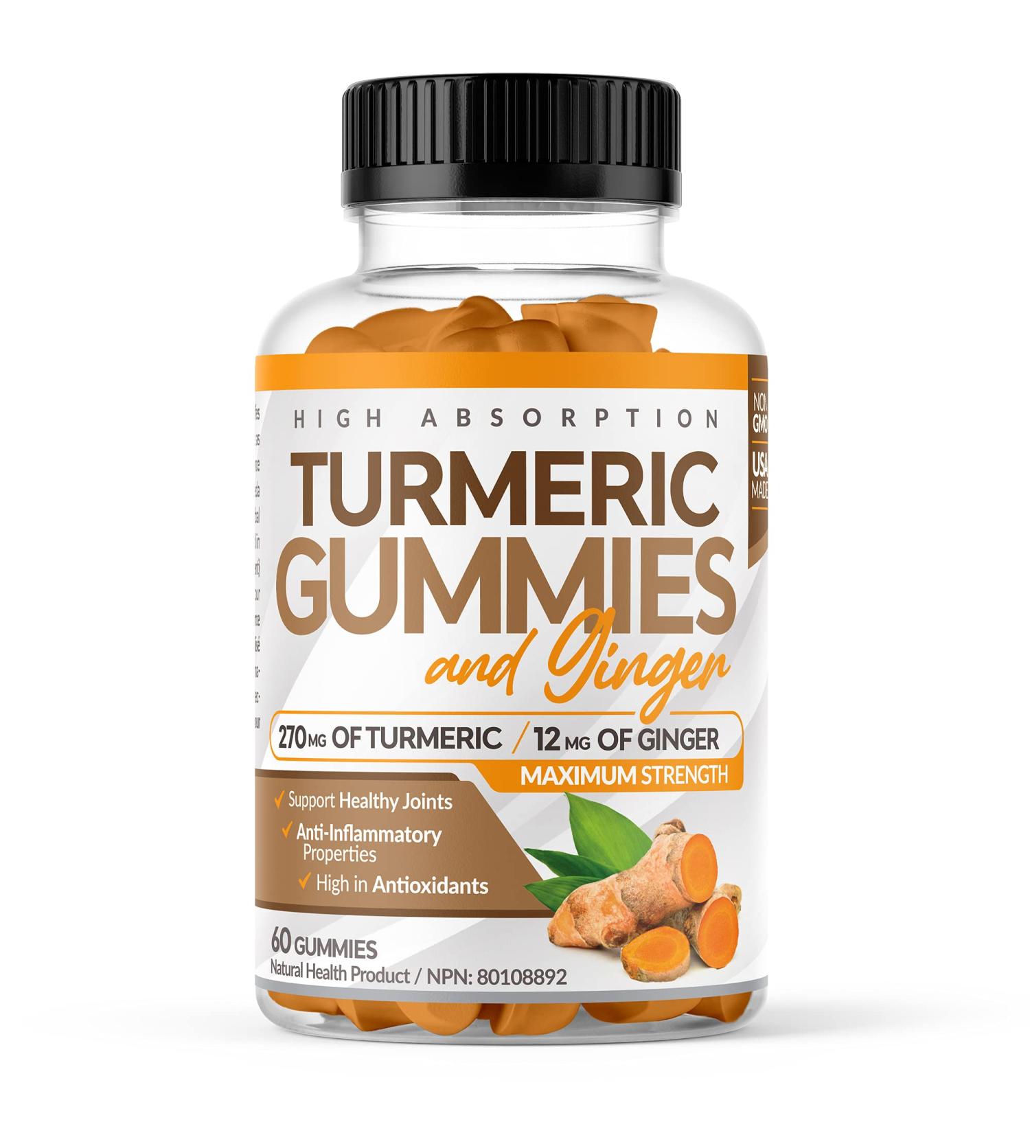 Turmeric Ginger Gummies - Anti-Inflammatory to help relieve joint pain aid digestion. Source of Antioxidants. Helps with inflammation. - Buy Online on GoSupps.com