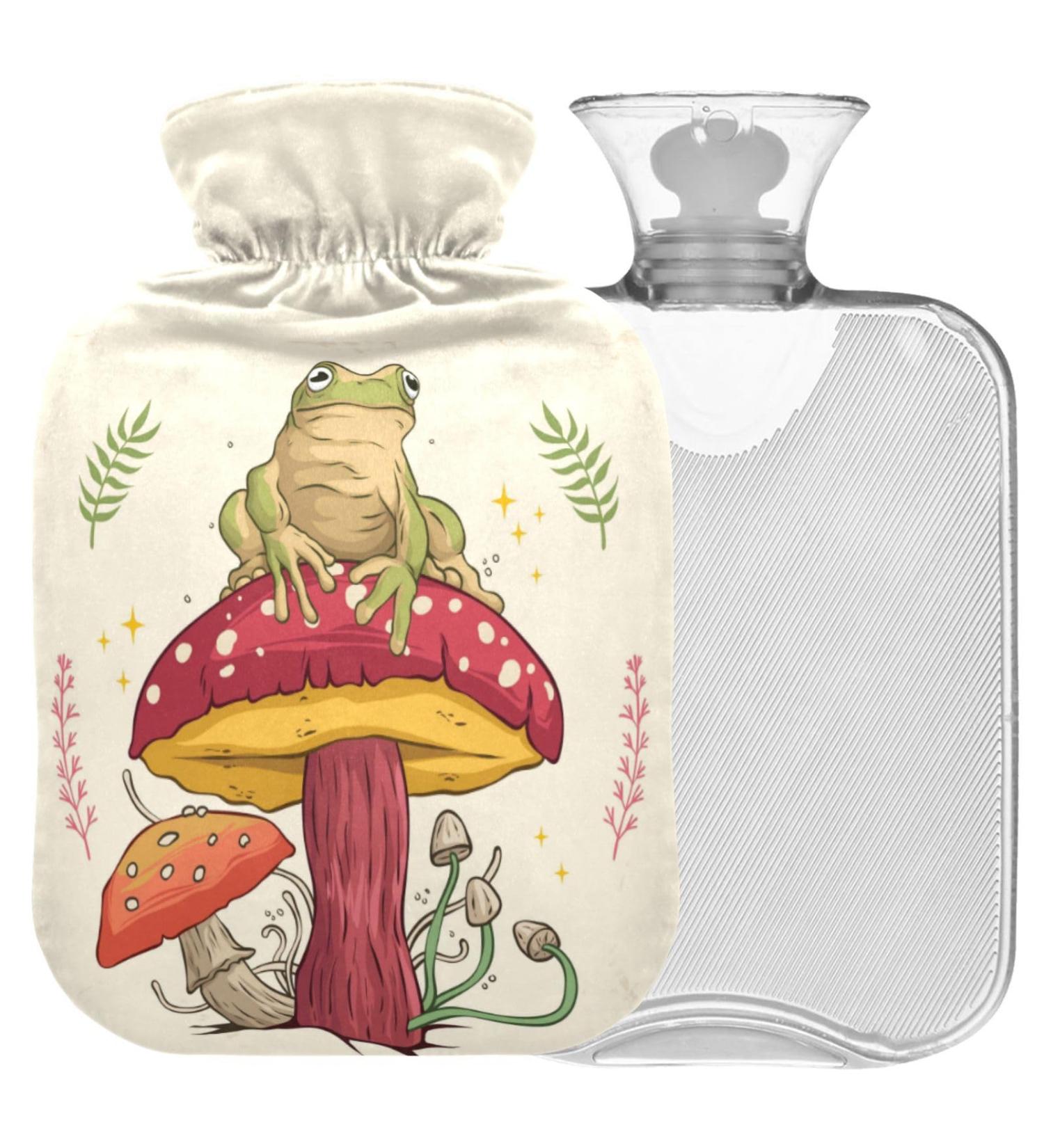 Naanle 2L Heat Bottle - Mushroom Frog Design for Pain Relief | Hot & Cold Therapy Water Bottle | Large Hand & Feet Warmer - Buy Online on GoSupps.com