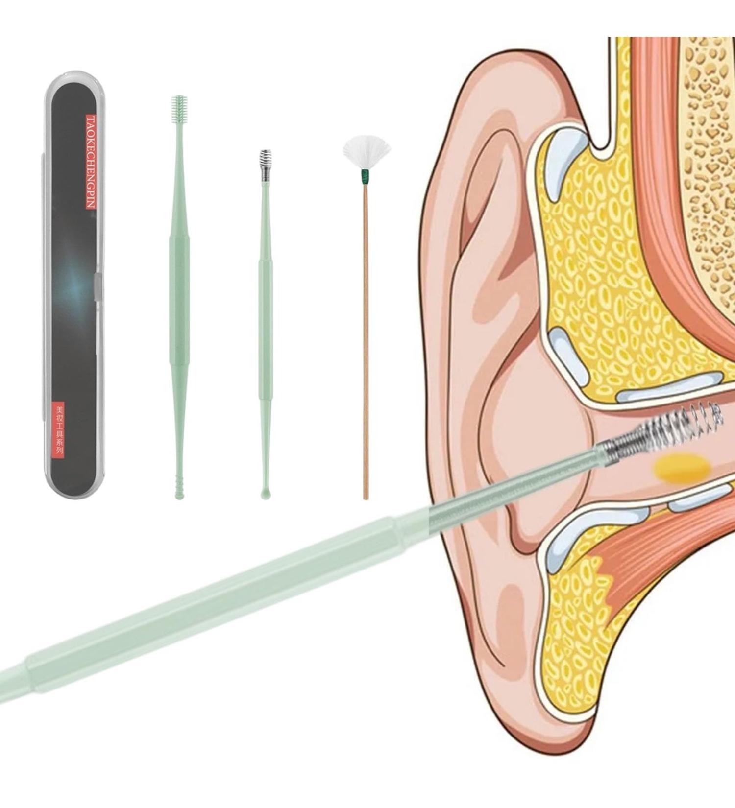 Silicone Ear Wax Remover Kit - 3Pcs for Safe and Easy Ear Cleaning - with Storage Box - Suitable for Children and Adults - Buy Online on GoSupps.com