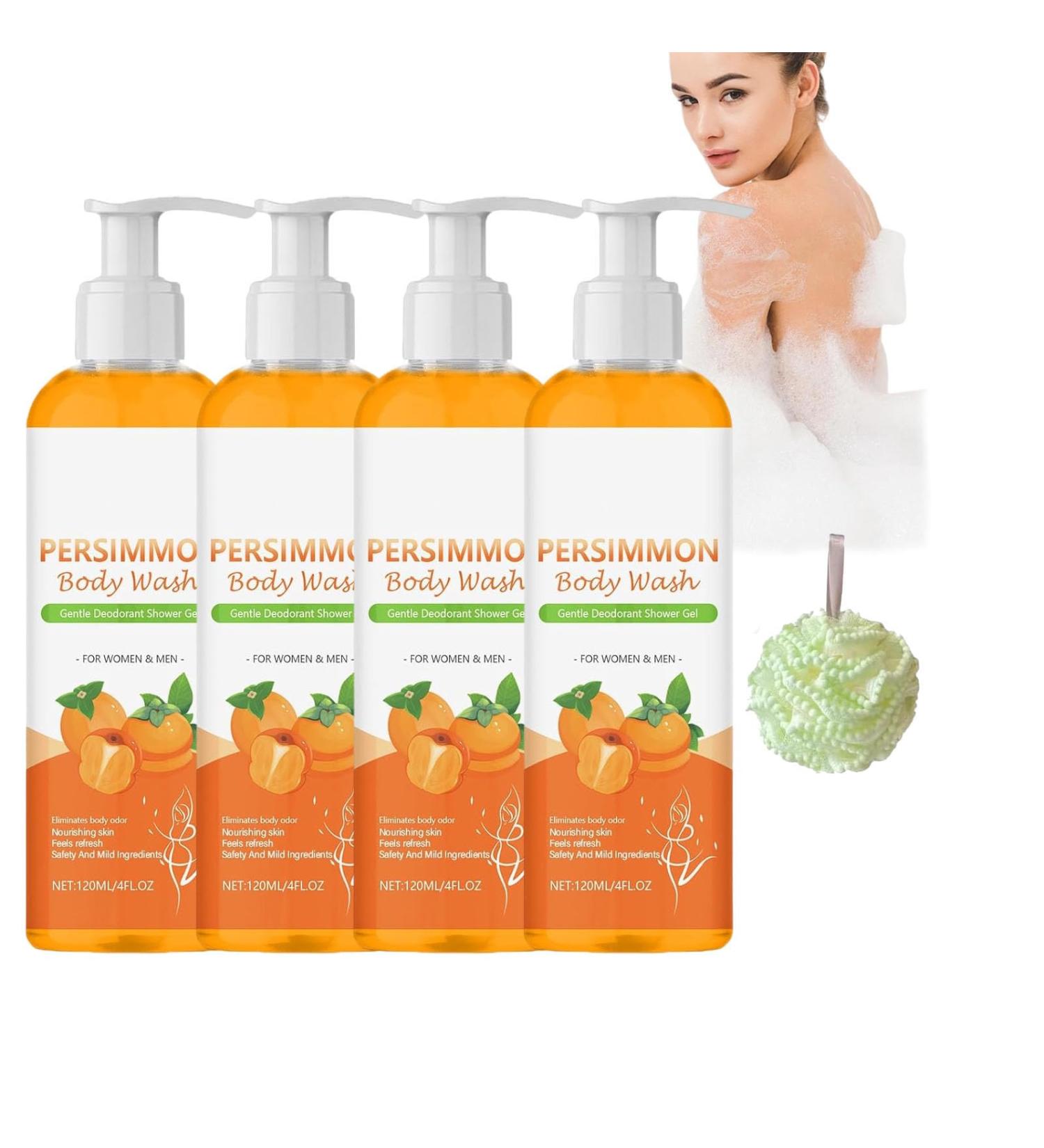  JIAOY Persimmon Shower Gel Purifying Deodorizing Soap for Removing Odor Under Arms Inside Thigh Smelly Feet Natural Persimmon Smell for Seniors - Buy Online on GoSupps.com