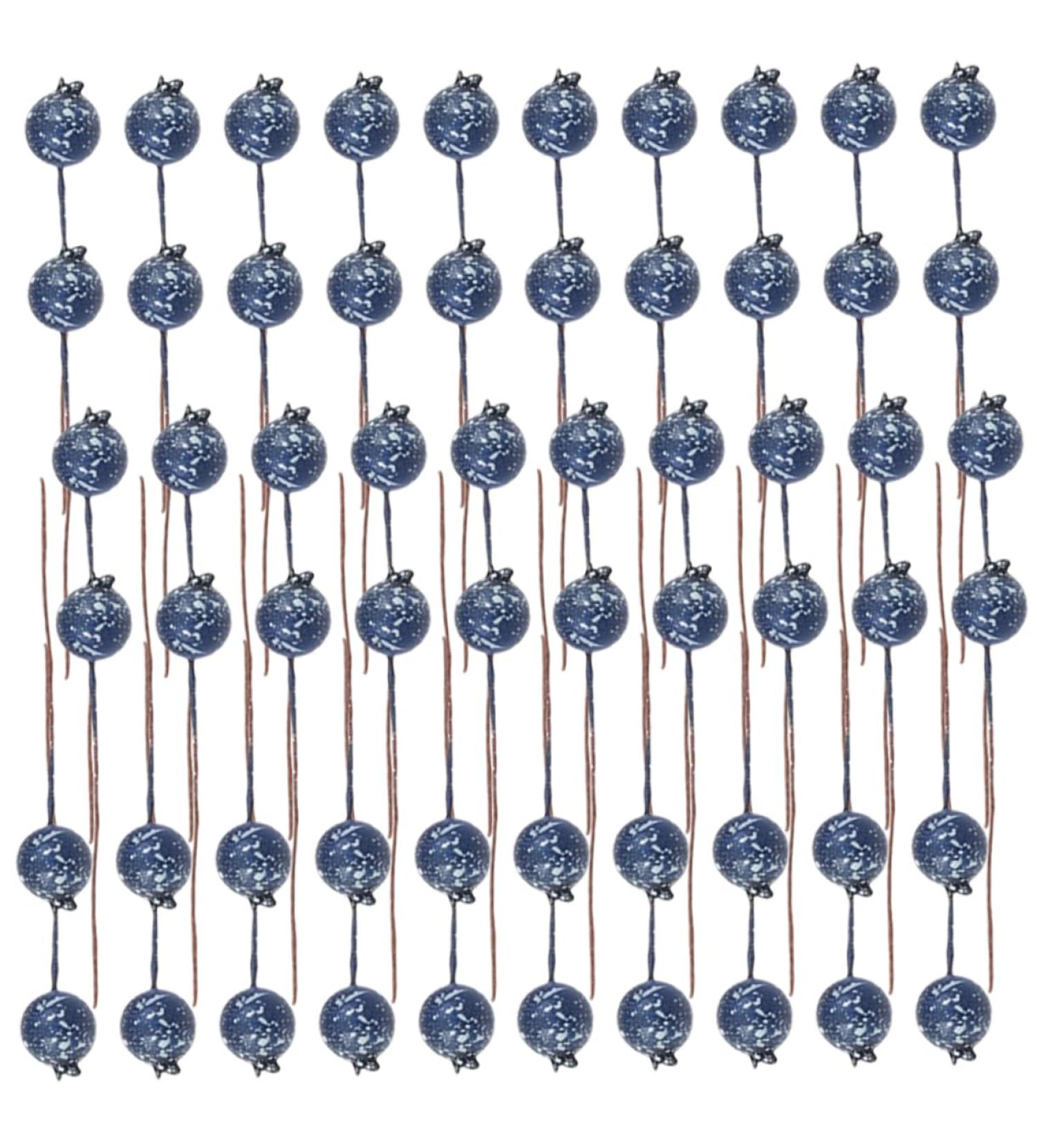 ABOOFAN 100pcs Simulation Blueberry Decoration Red Berry Branches Faux Blueberries Stems Artificial Christmas Pick Blue Pip Berry Stems Spray Holly Berry Stem Manual Foam Party Supplies Dark Blue 6.00X1.20X1.20CM - Buy Online on GoSupps.com