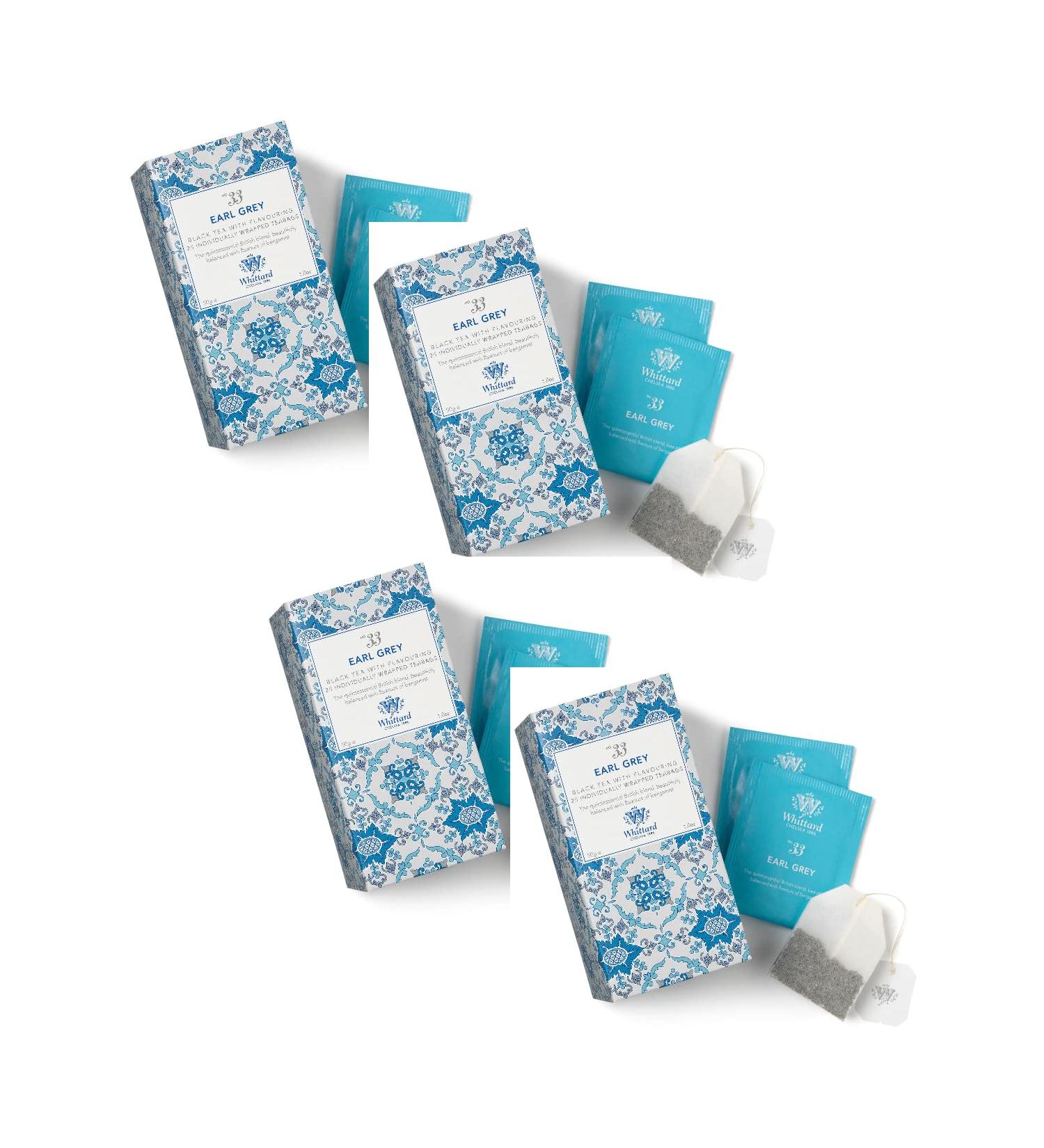  Whittard Whittard | Earl Grey Bergamot Flavor Black Tea - 4 x 25 Filters | Fruity & Floral Bergamot Black Tea in Individual Bags - Buy Online on GoSupps.com