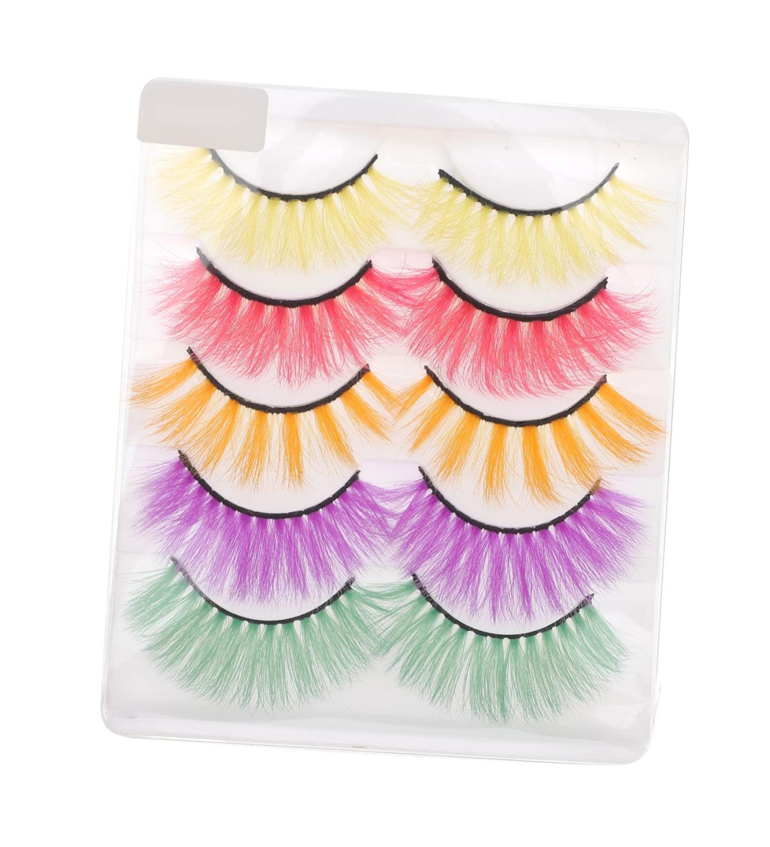 minkissy 5 Pairs Colored False Eyelashes Fake Lashes Natural Dramatic Lashes Performance Eyelashes Artificial Eyelashes Fake Lash Extensions False Lash Fake Lash Cosplay Do It Yourself - Buy Online on GoSupps.com