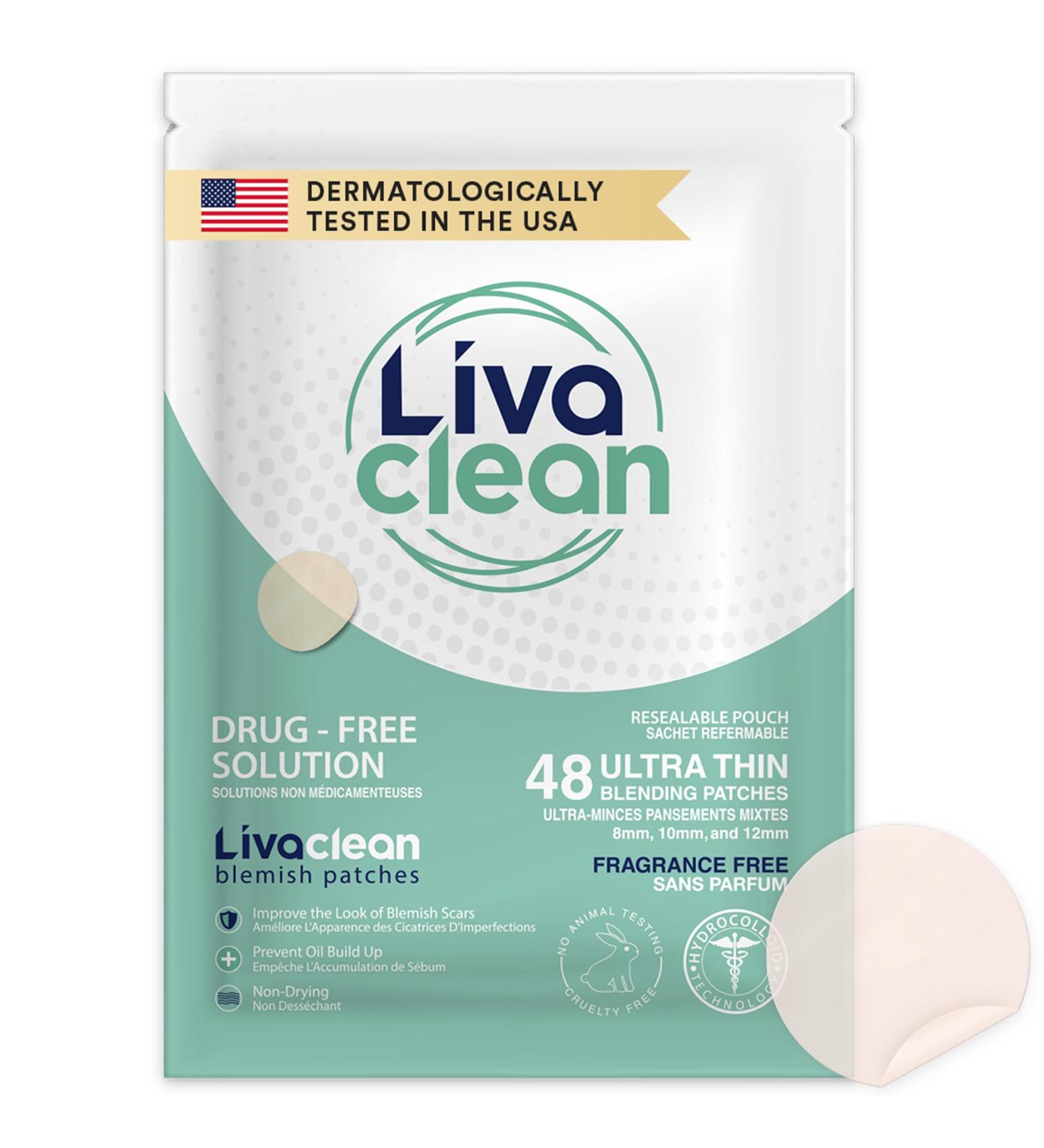 LivaClean (48 Count 1 Pack) Hydrocolloid Patches Hydrocolloid Patches for Face Hydrocolloid Covers Hydrocolloid Gunk Catcher - Buy Online on GoSupps.com