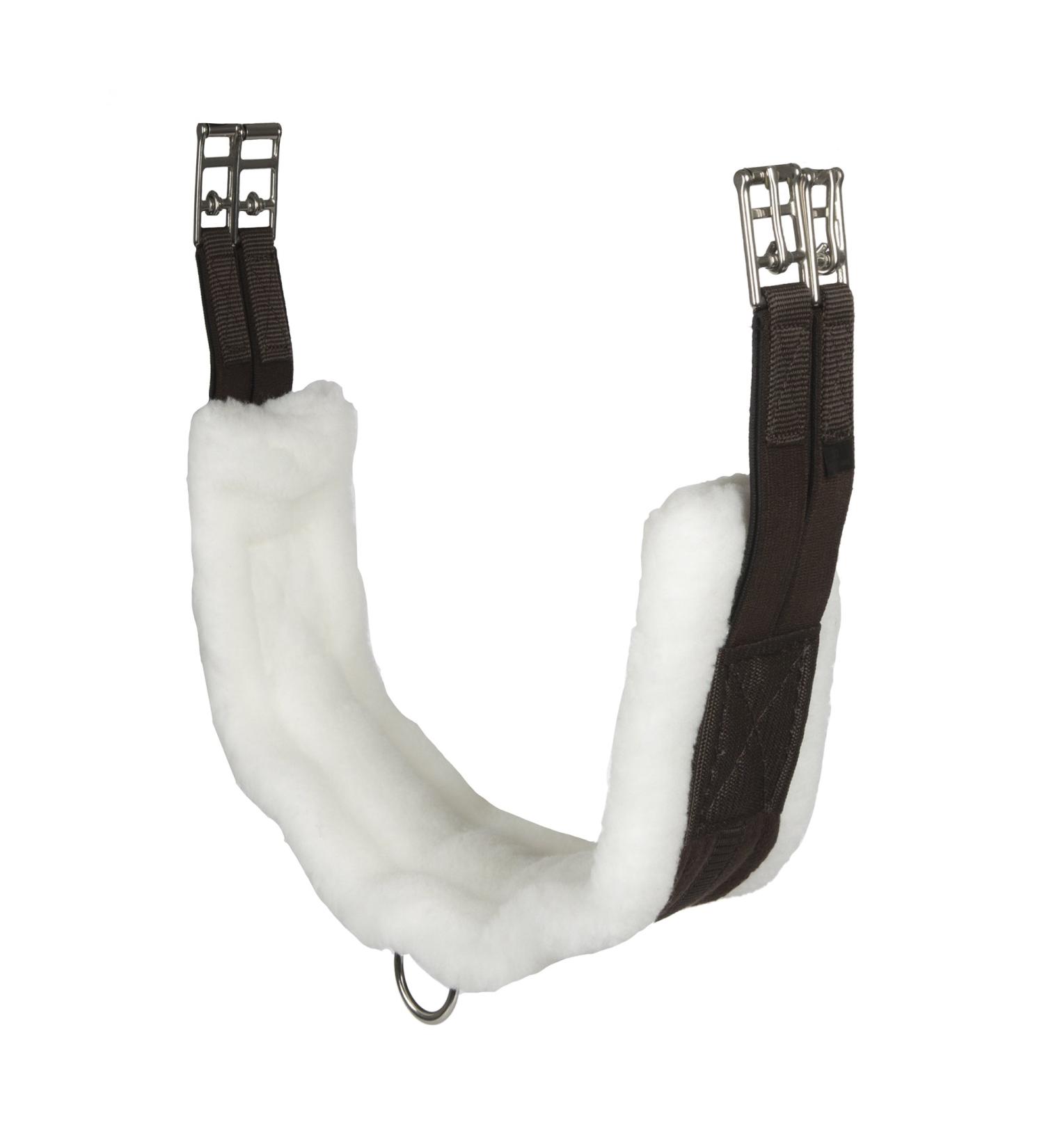 INTREPID INTERNATIONAL Fleece English Girth with Double Elastic, Brown/White 52