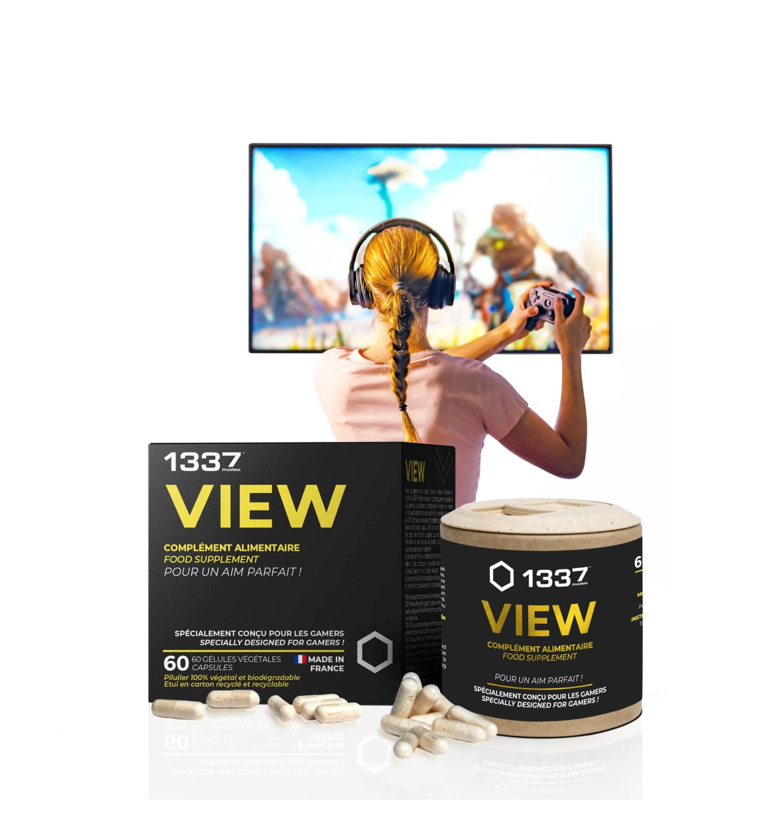 1337 VIEW Gaming Food Supplement 2 Month Cure / 60 Capsules (1/d) Made in France - Buy Online on GoSupps.com