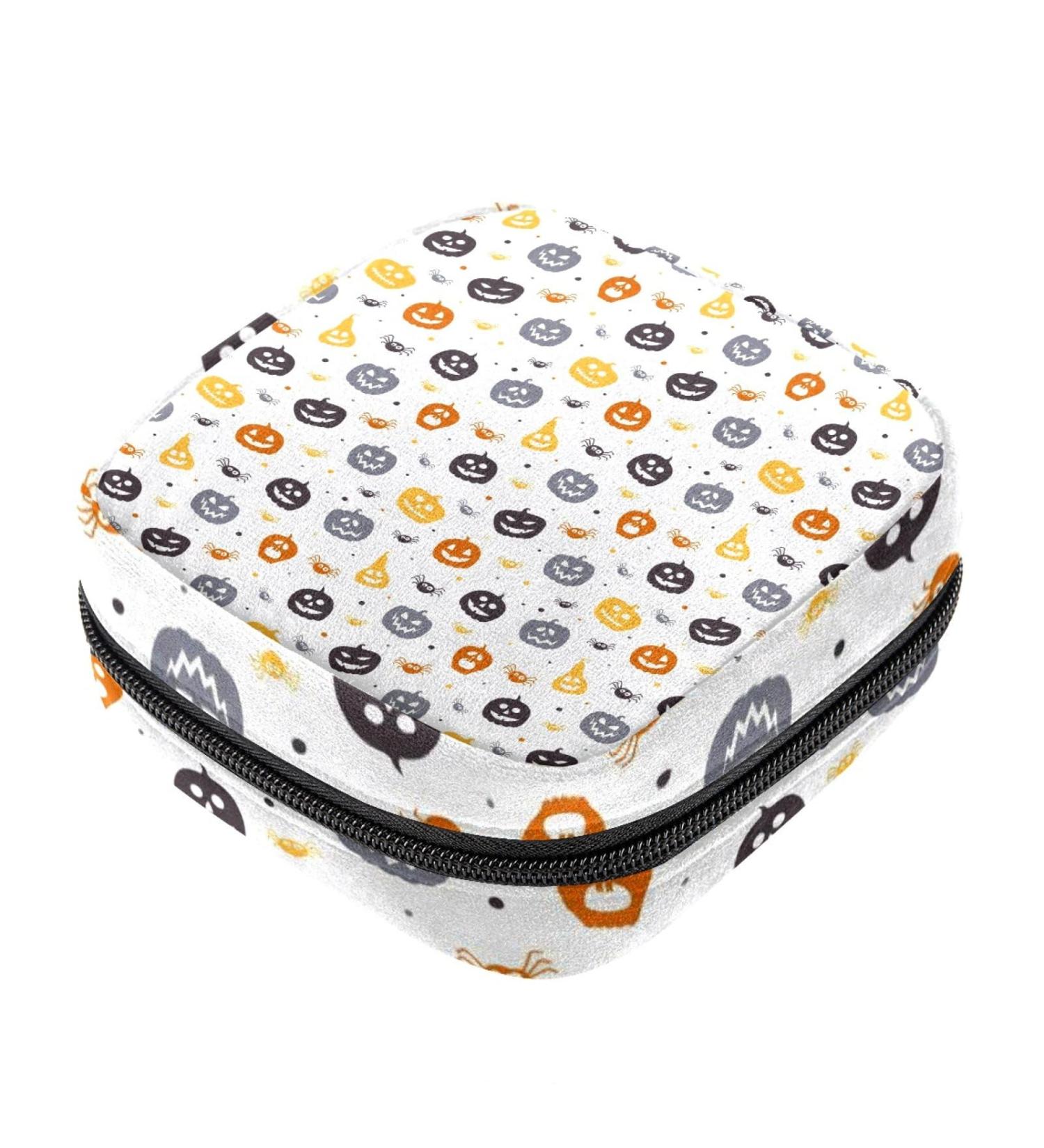Halloween Pumpkin Menstrual Storage Bag - Portable Feminine Product Pouch for Women, Teens, and Girls - Buy Online on GoSupps.com