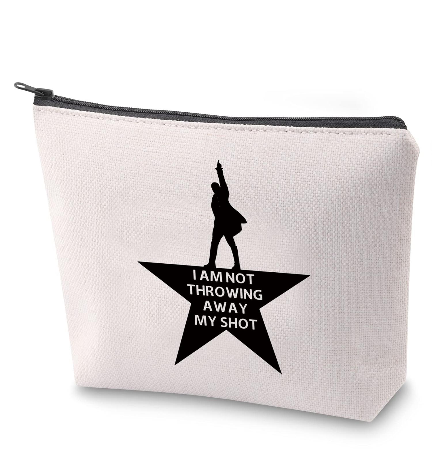 BAUNA Hamilton Broadway Makeup Bag - I Am Not Throwing Away My Shot Music Gift for Her | Unique eCommerce Finds - Buy Online on GoSupps.com