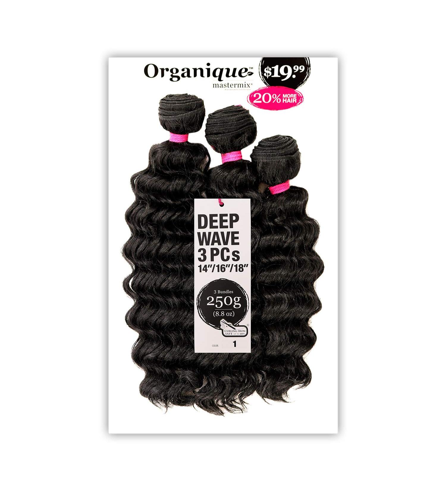 Deep Wave 3PCS 18/20/22 Jet Black Synthetic Mastermix Organique Weave - Buy Online on GoSupps.com