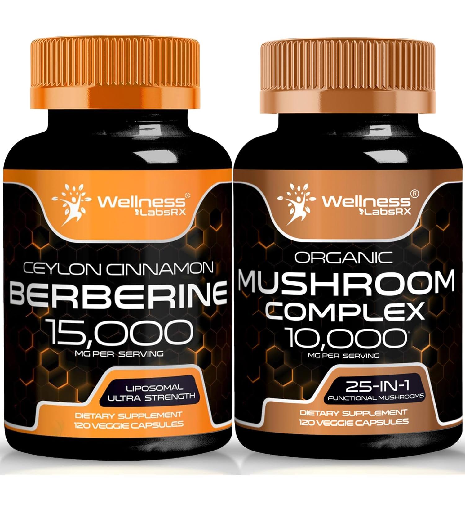 WELLNESS LABSRX Mushroom Capsules and Berberine Capsules