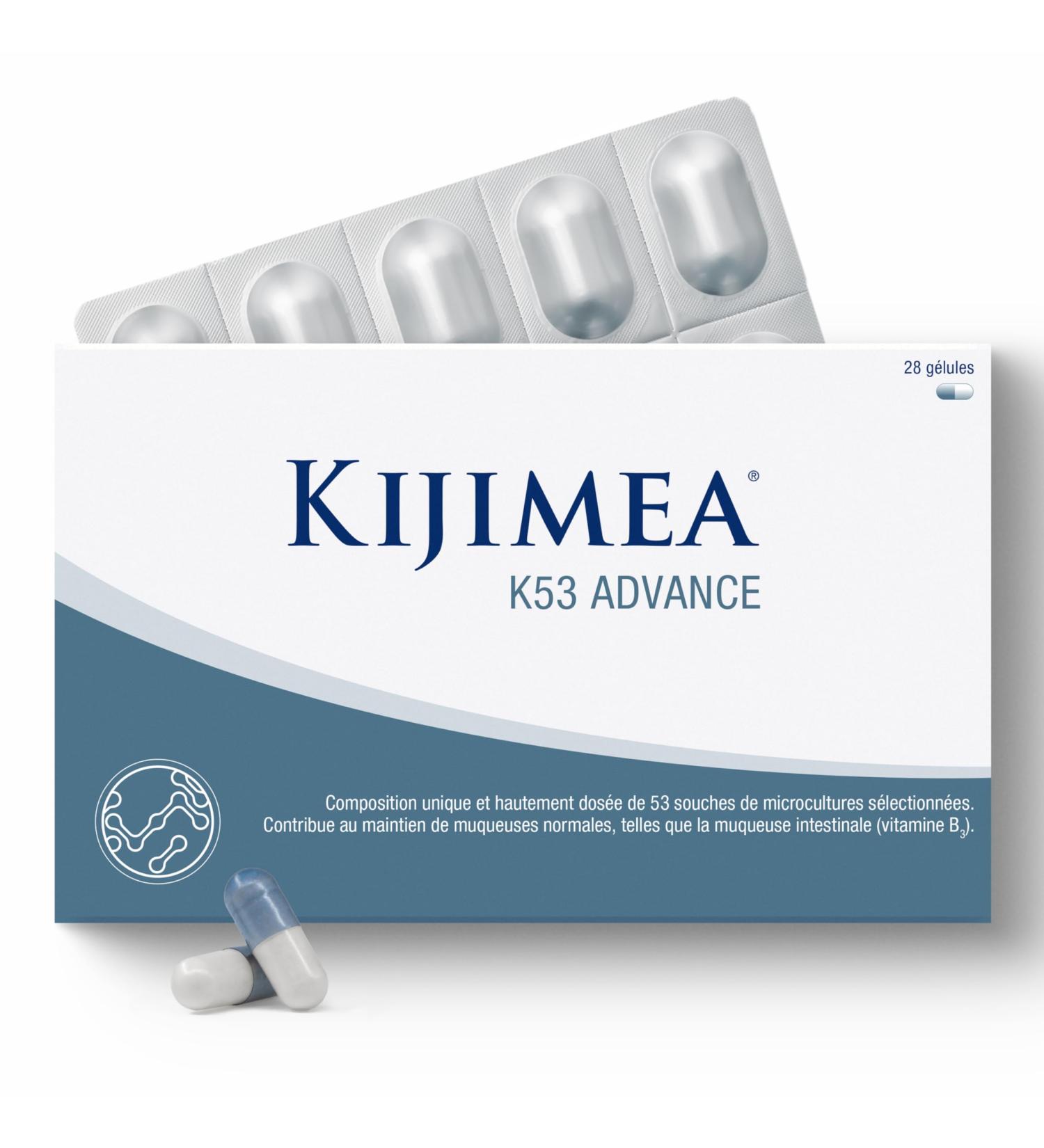 Kijimea K53 Advance G lules de bact ries intestinales haut dosage | 53 souches de microcultures s lectionn es dans la flore intestinale | avec biotine | 500 milliards d UFC par bo te 28 g lules 28 unit (Lot de 1) - Buy Online on GoSupps.com