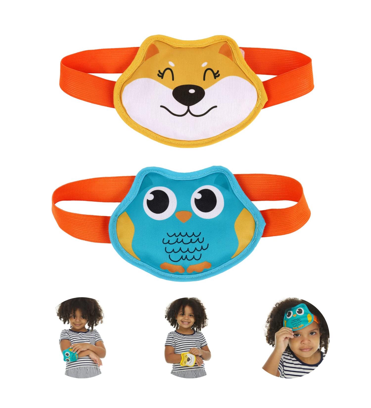 FOMI Kids Hot Cold Gel Ice Packs - 2 Pack Fun Animal Designed Wrap for Pain Relief | Children's Boo Boos, Fever, Sinus Headache | Reusable Compress - Buy Online on GoSupps.com