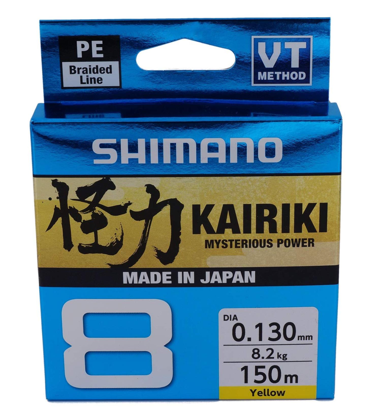 Buy Shimano Kairiki 8 Braided Fishing Line 150m - Yellow 0.16mm/10.3kg | International Shipping Available - Buy Online on GoSupps.com