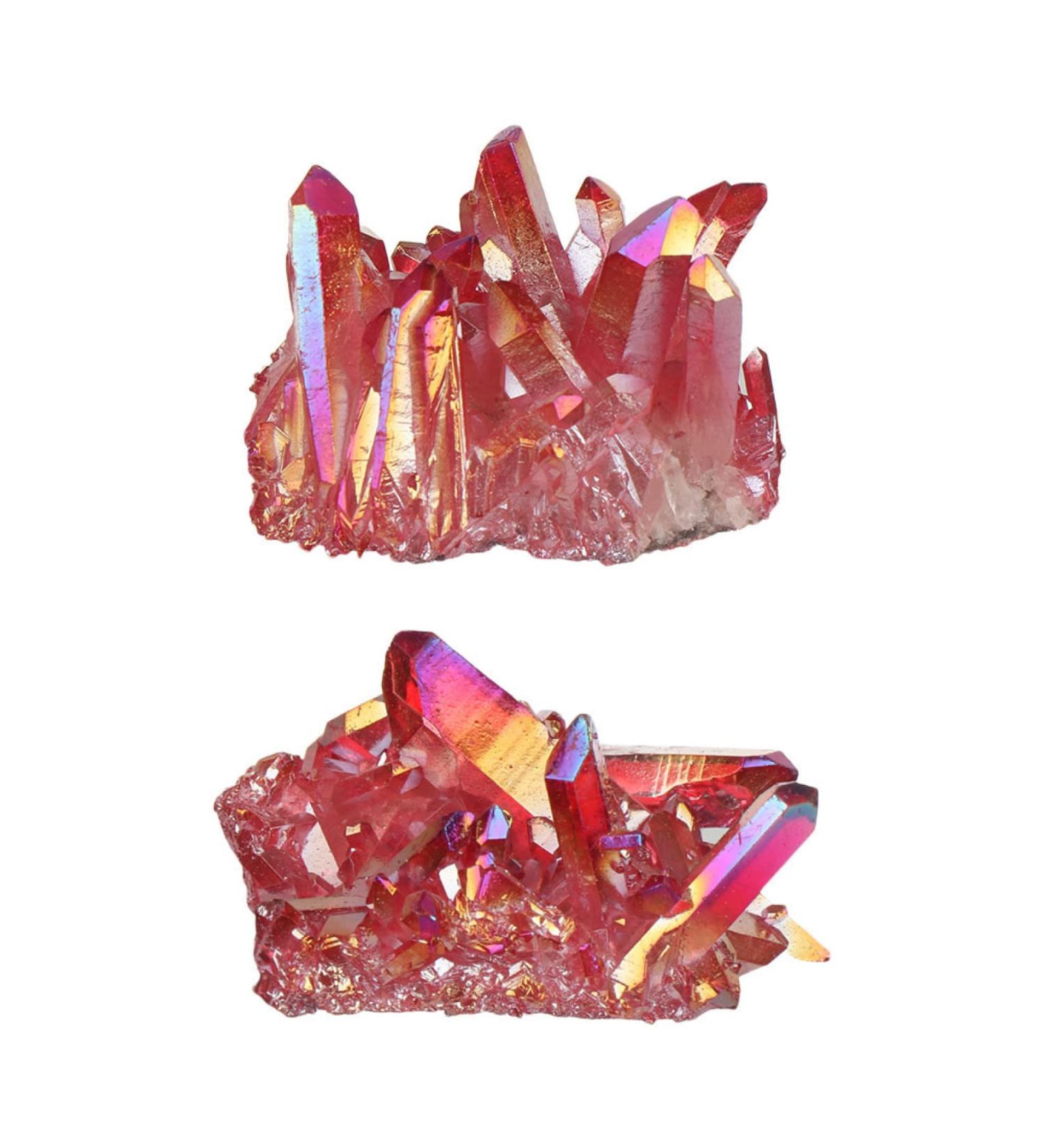 Crystals and Stones Aura Blue Quartz Crystal Cluster Natural Rose Quartz Specimen Reiki Stone Electroplated Aura Coating Gift Home Goods - Buy Online on GoSupps.com