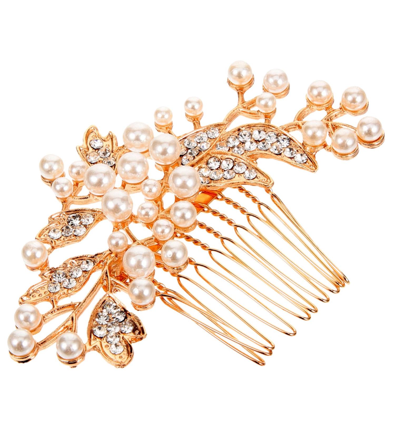 Didiseaon Rhinestone Side Comb Bride Hair Comb Wedding Hair Comb Bridal Hair Side Comb Pearl Hair Comb Bridal Hair Comb Wedding Hair Side Comb Rhinestones Miss Accessories Silver - Buy Online on GoSupps.com