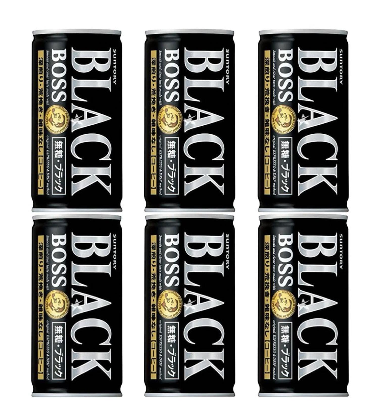 Suntory BOSS Japanese Black Coffee Dark Roasted Sugar Free Drinks 185g (Pack of 6) - Buy Online on GoSupps.com