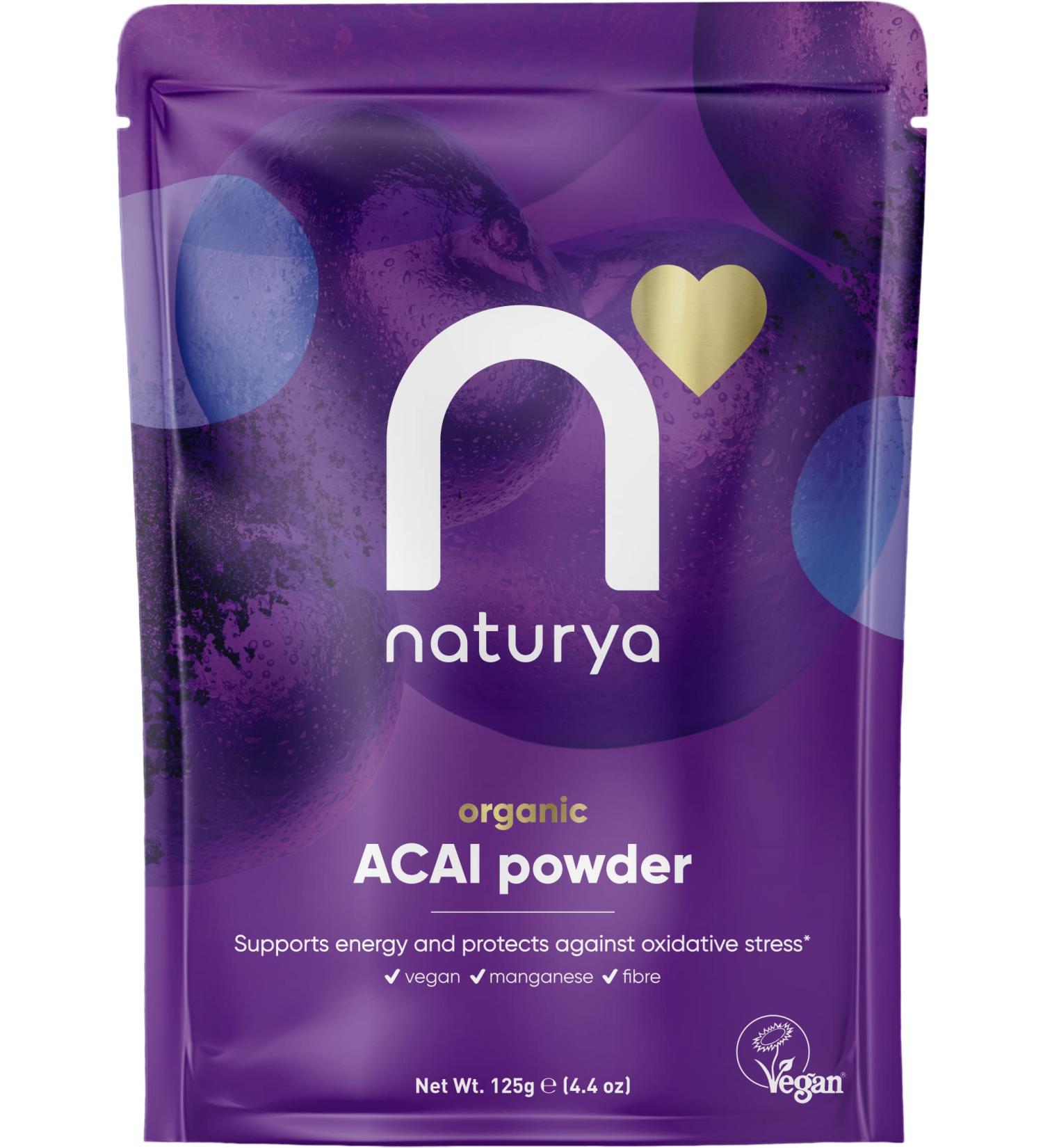 Naturya Organic A a Powder - Wild-Harvested Superfood Rich in Manganese & Vitamin A - 125g Pouch - Buy Online on GoSupps.com