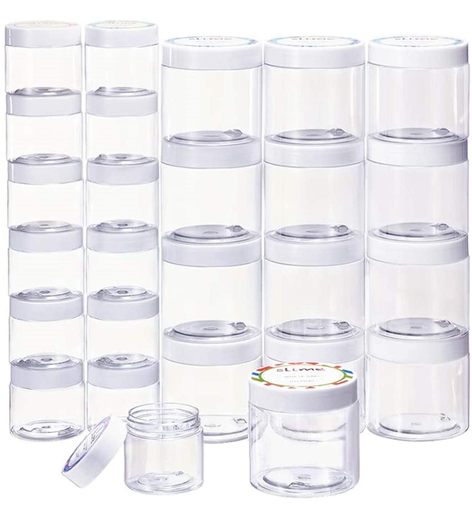 White Plastic Cream Containers With Inner Liner And Lid Empty Refillable Cosmetic Face Lotion Ointment Lip Balm Storage Scrub Lotion Storage Container