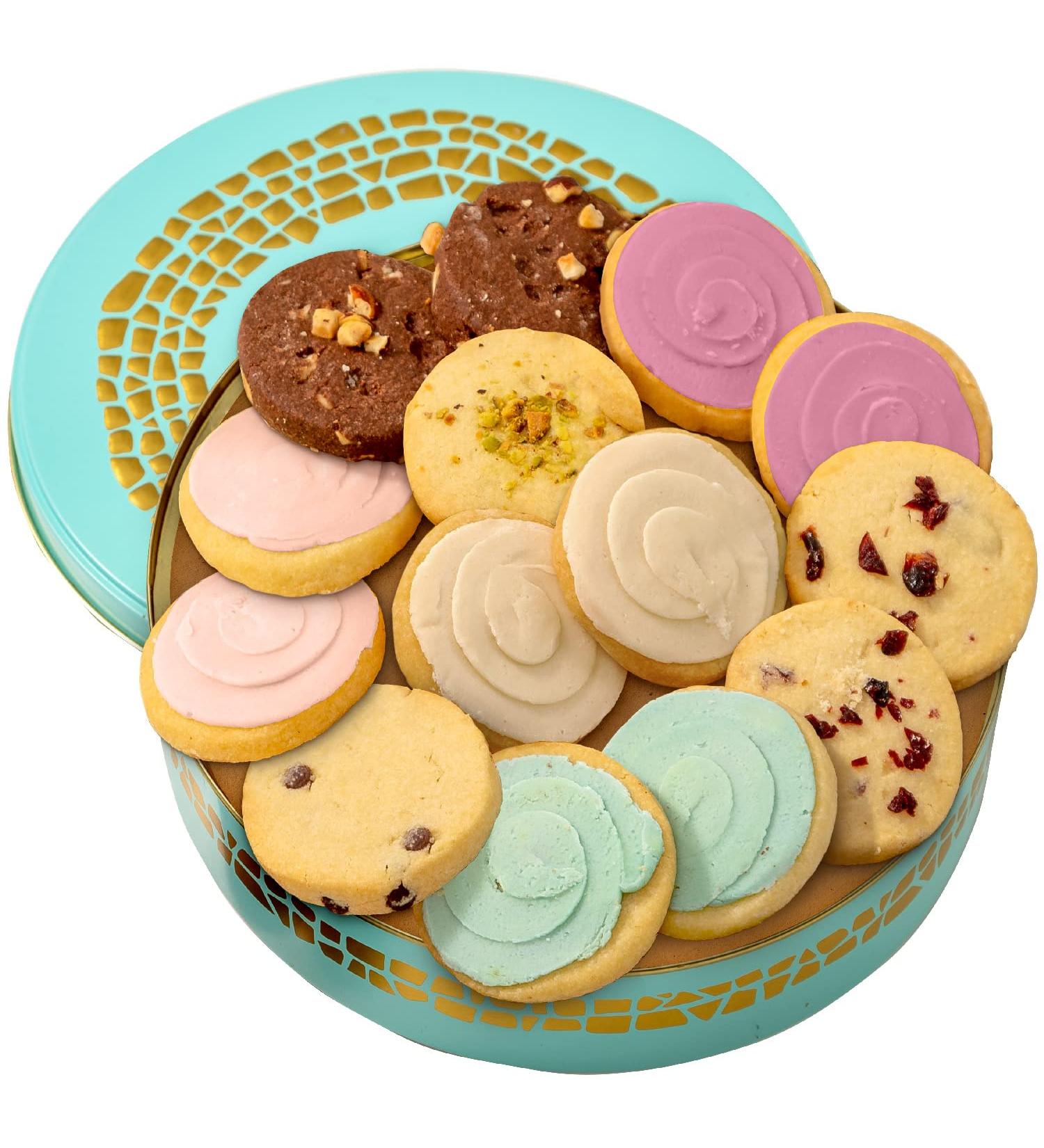 Cookie Gift Basket | Buttercream Frosting Shortbread Cookie Tin | Summer  Birthday  Him  Her Dessert Food Assortment | Bonnie and Pop - Buy Online on GoSupps.com
