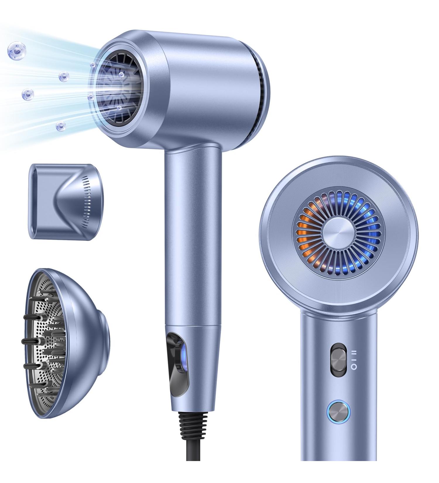 Buy Llano Ion Hair Dryer | Fast-Drying & Diffuser | 100M Negative Ions | Brushless Motor | 19m/s Air Flow | 5 Heat & 2 Speed Levels (Ice Blue) - International Shipping Available - Buy Online on GoSupps.com