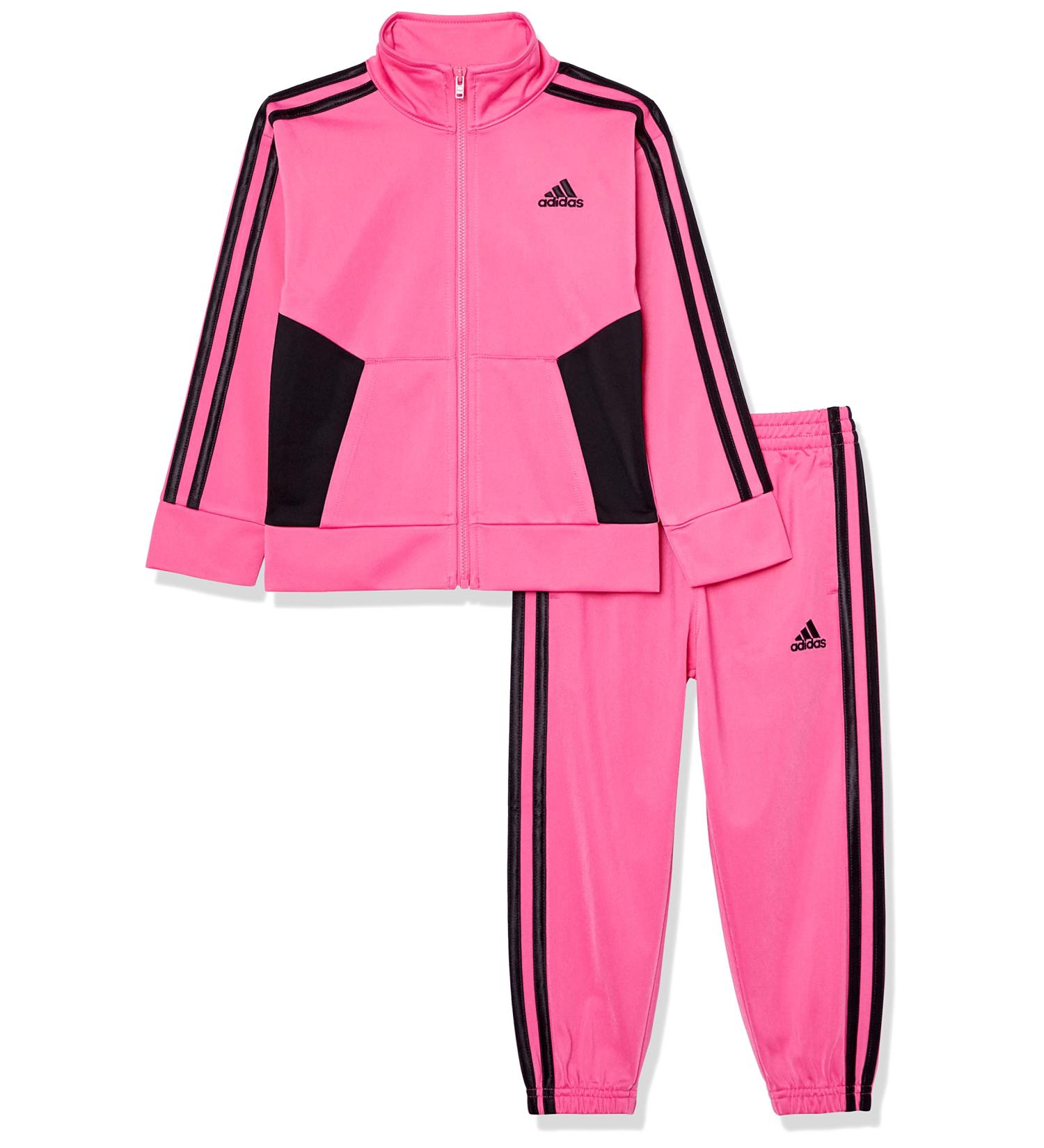 adidas Girls Zip Front Classic Tricot Jacket and Joggers Set 4T - Pulse Magenta | Shop Now - Buy Online on GoSupps.com