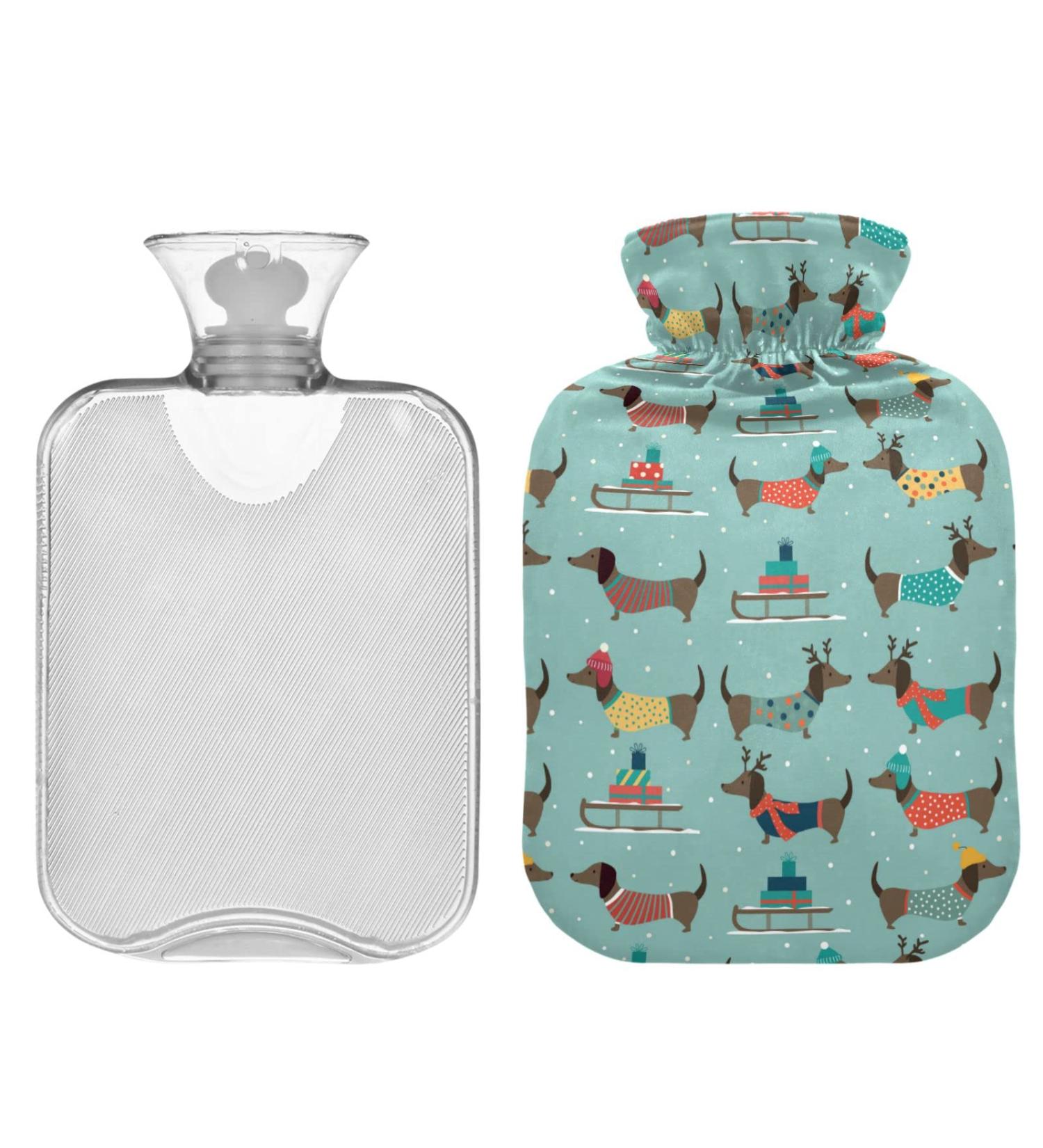 ZZXXB Winter Dachshund Heat Bottle - Fleece Cover 2L PVC Warming Bag for Pain Relief & Therapy - Buy Online on GoSupps.com