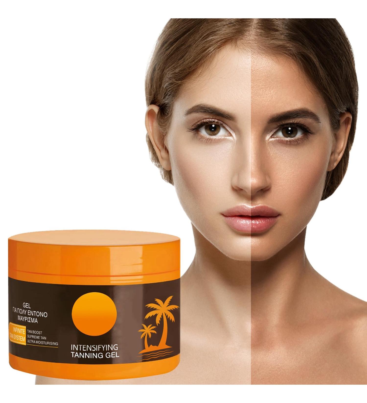 Intensive Tanning Gel Natural Tanning Accelerator Cream Gel Hydrating Natural Ingredients for Long Lasting Dark Tan(150g/5.29oz) (1 Pack) - Buy Online on GoSupps.com