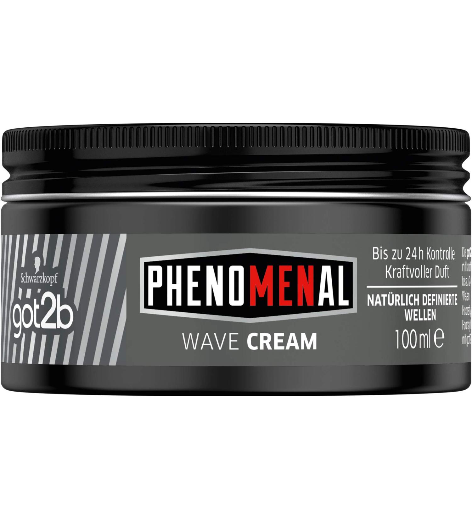 got2b Phenomenal Wave Cream (100 ml) Hair Wax for Men Gives Naturally Defined Waves on Medium to Long Hair Styling Cream for Up to 24 Hours of Control - Buy Online on GoSupps.com
