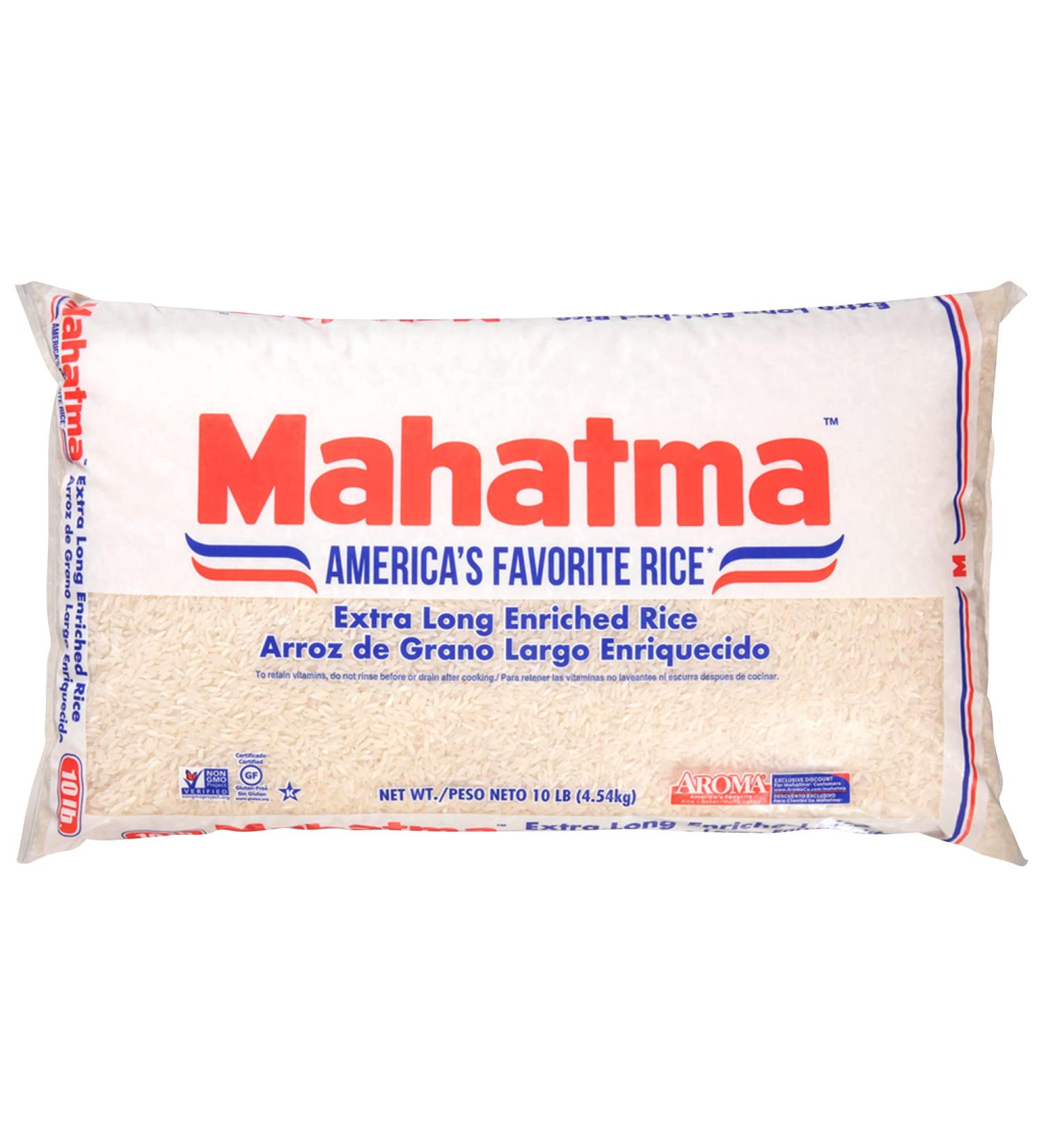Mahatma Extra-Long-Grain 10lb Rice Bag - Gluten-Free & Non-GMO White Rice Bulk - Buy Online on GoSupps.com