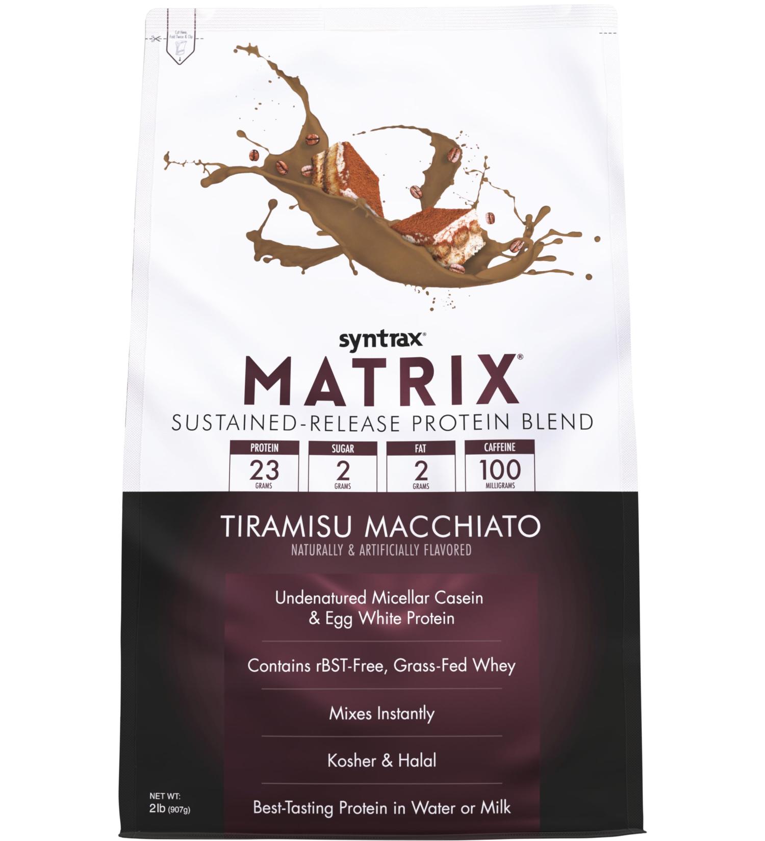 Syntrax Nutrition Matrix Protein Powder - Tiramisu Macchiato 2 lbs - Premium Sustained-Release Protein Blend for Optimal Fitness - Buy Online on GoSupps.com
