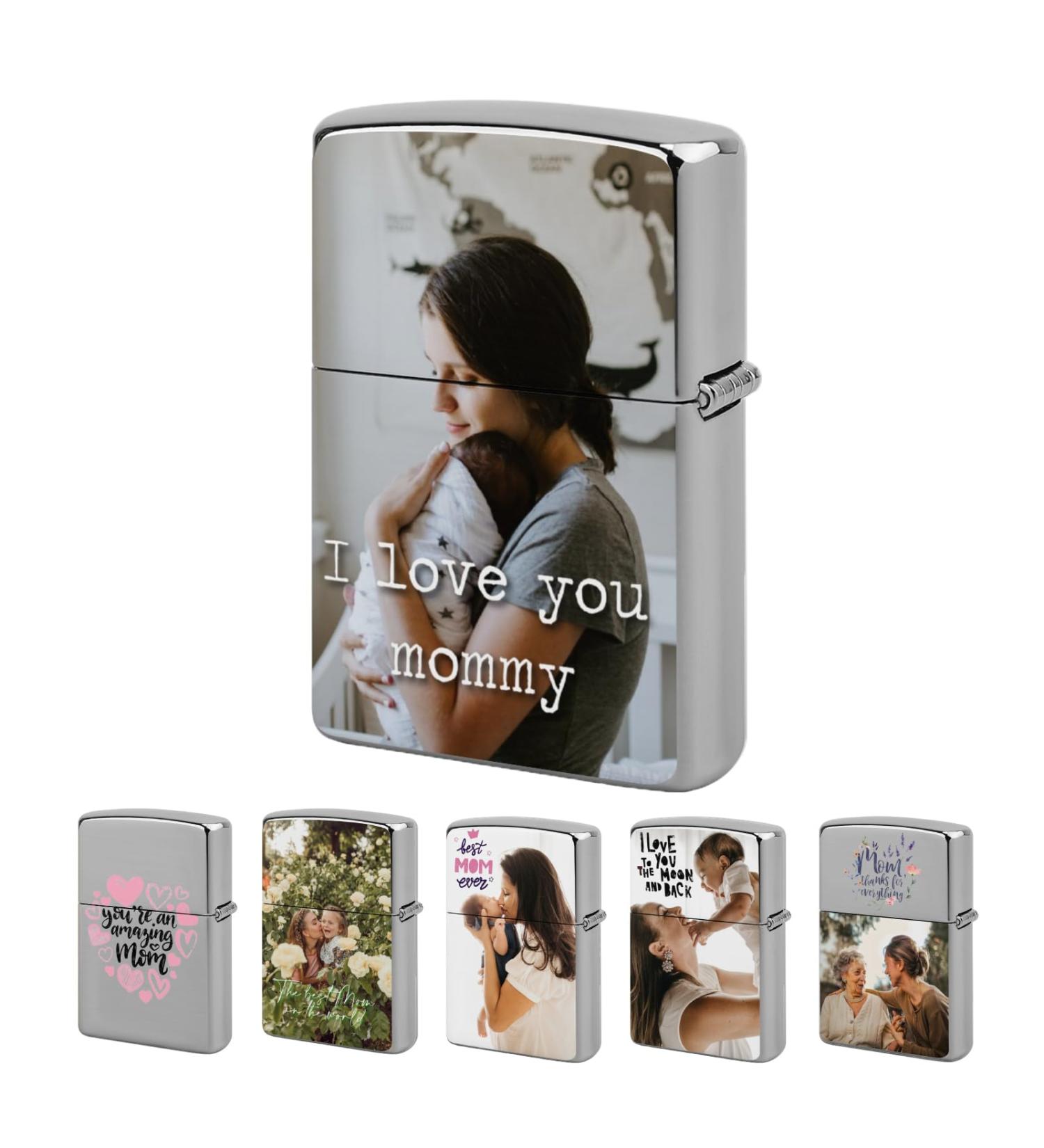 VkeId Custom Lighter Housing - Personalized Lighter Case with Pictures Text Logo Customized Lighter Box Cover for Mom Grandma Wife Girlfriend (P&T Single) Mothers Day Gift 01 Single - Buy Online on GoSupps.com