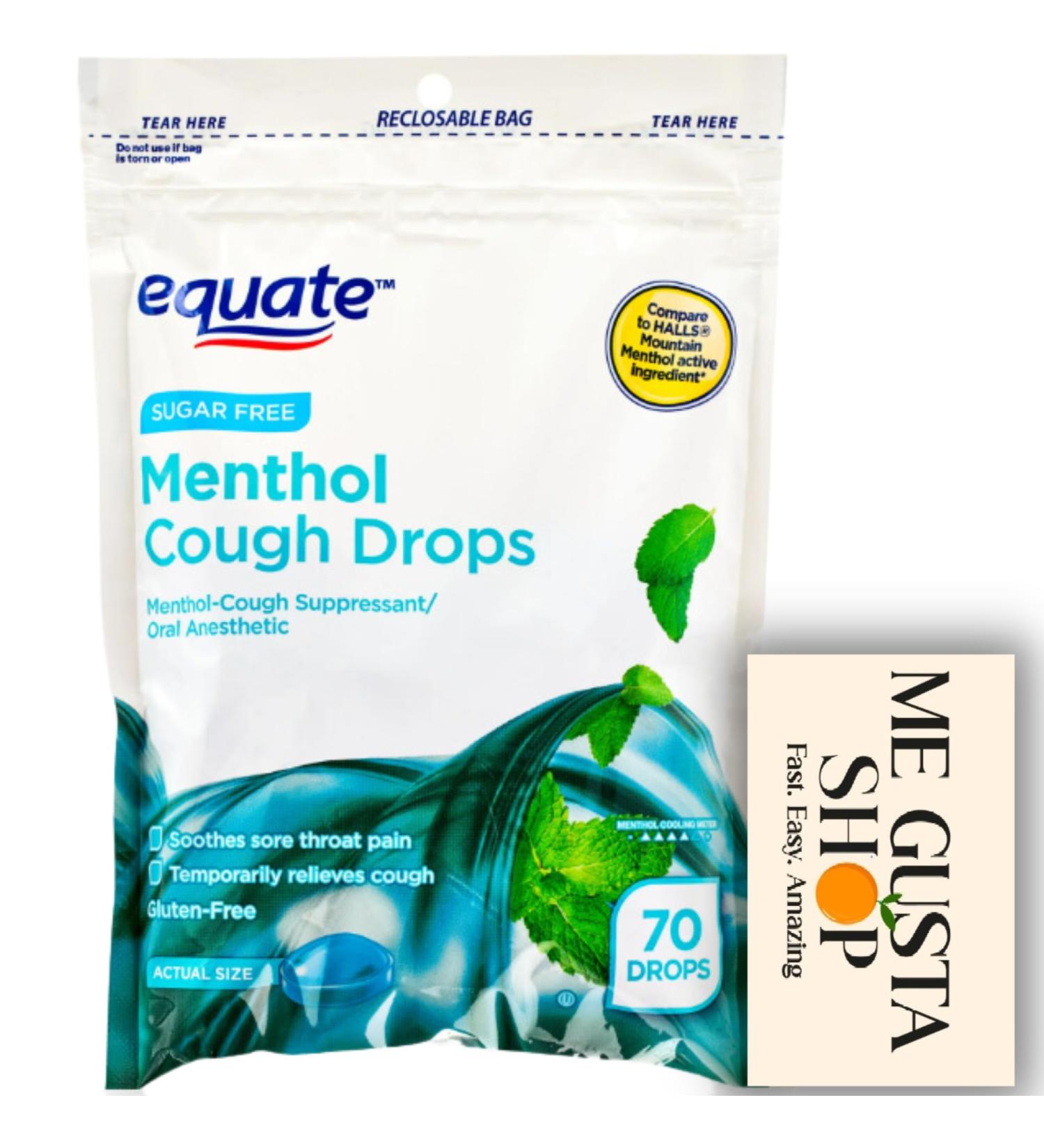 Equate Sugar Free Menthol Cough Drops 70 Count Pack of 01 70 Total + me Gusta Sticker - Buy Online on GoSupps.com