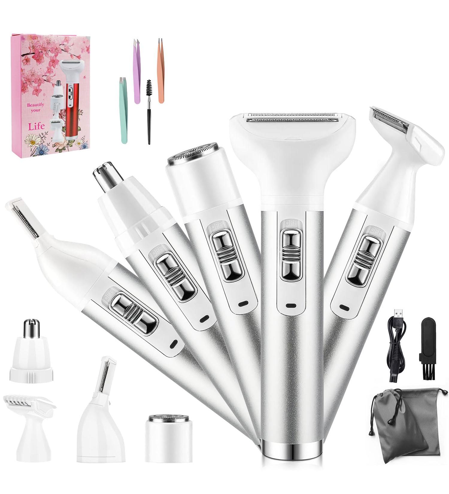 5-in-1 Lady Shaver Electric Razor for Women - Fresion Cordless Electric Face shavers Ladies Razors Eyebrow Trimmer Painless and Portable Bikini Trimmer Wet & Dry Hair Removal for Legs/Underarm - Buy Online on GoSupps.com