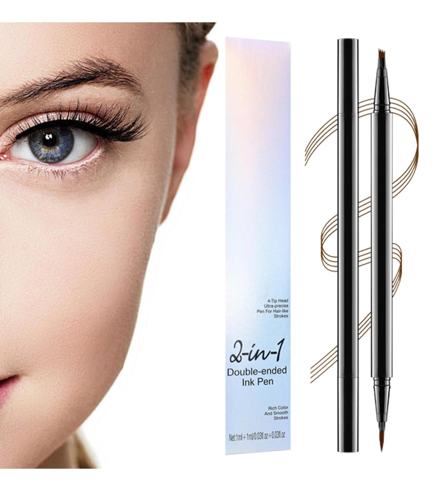 FmtwPhn Eyebrow Fountain Pen Doublesided Hairy Eyebrow Pencil Long Lasting Eyebrow Contour Pen Beauty Products for Daily Travel Work Business 2 - Buy Online on GoSupps.com