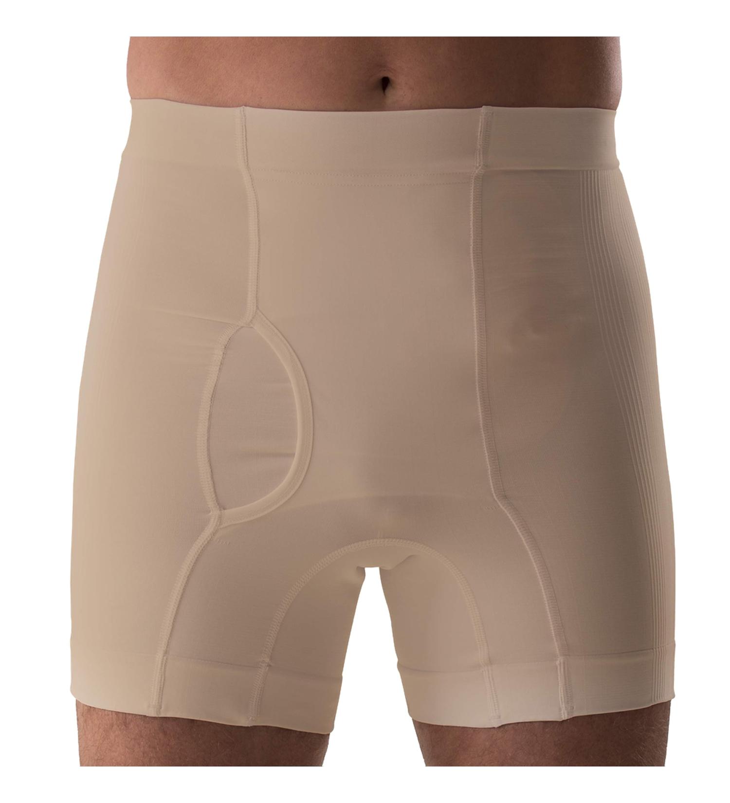 Buy Corsinel Low Men's Boxer Shorts for Stoma & Hernia | Discrete Seamless Comfort & Medium Support | Optimal Fit in Beige - Buy Online on GoSupps.com