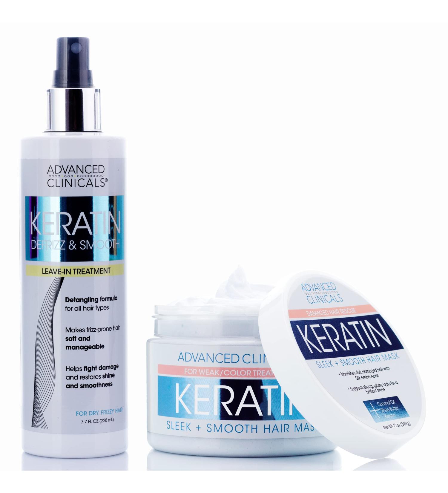 Buy Keratin Hair Treatment Set | Leave-In Detangler Conditioner & Repair Mask for Hair Growth | 2pc - International Shipping Available - Buy Online on GoSupps.com