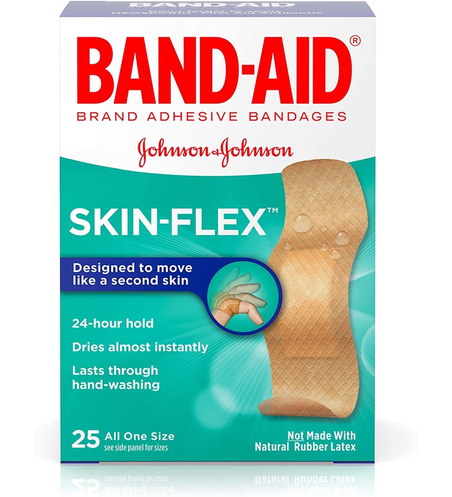 Band-Aid Skin-Flex Adhesive Bandages, All One Size, 25 Count (Pack of 3) - Buy Online on GoSupps.com