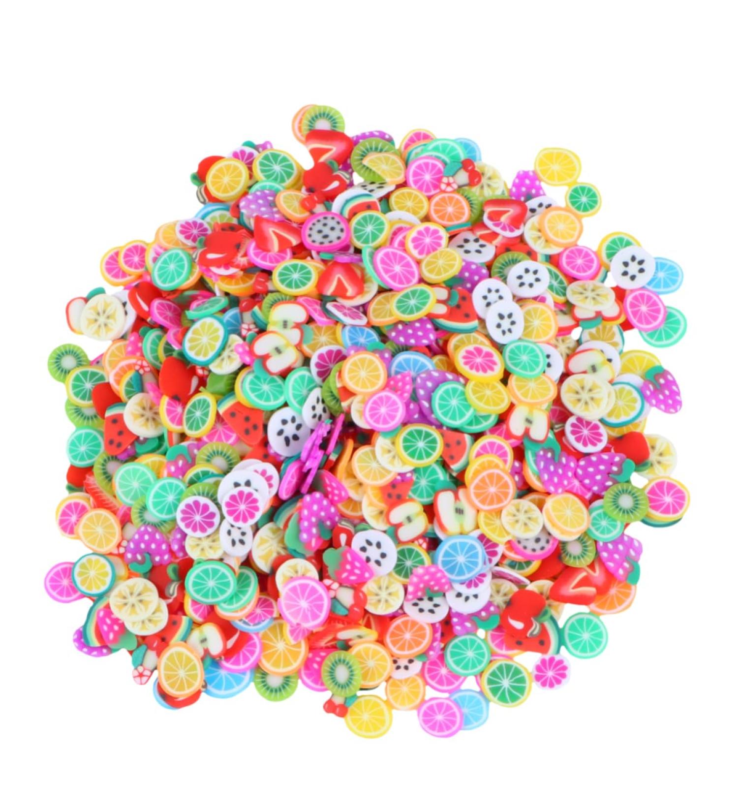 1000pcs 3D Fruit Slices Nail Art Decorations Polymer Clay Nail Charms for Halloween & Lip Gloss Perfect for Manicure & DIY Nail Art - Buy Online on GoSupps.com