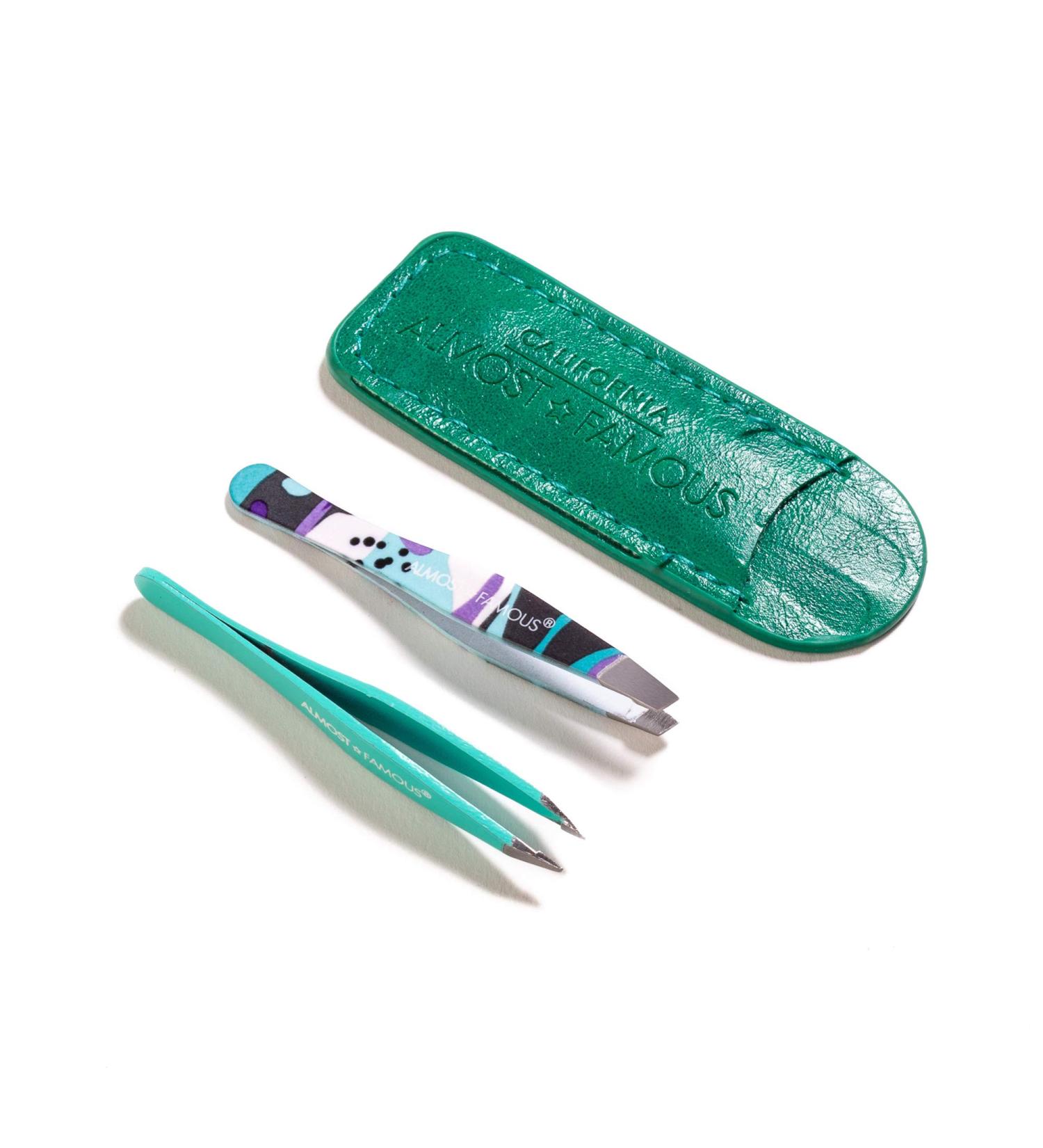 Premium Ingrown Hair Removal Tweezers Set with Leather Case - Green (Pack of 2) | Precision Facial Hair Removal Tool for Women and Men - Perfect Holiday Gift - Buy Online on GoSupps.com