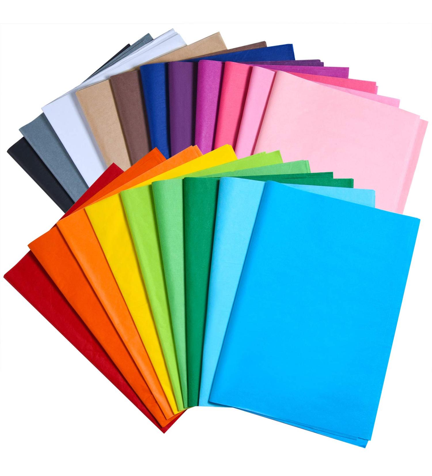 MIAHART 60 Sheets Coloured Tissue Paper Bulk - 20 x 14 Wrapping Tissue Paper in 20 Assorted Colors - Ideal for Craft, Floral, Birthday Party, Festival, and Gift Wrapping - Buy Online on GoSupps.com